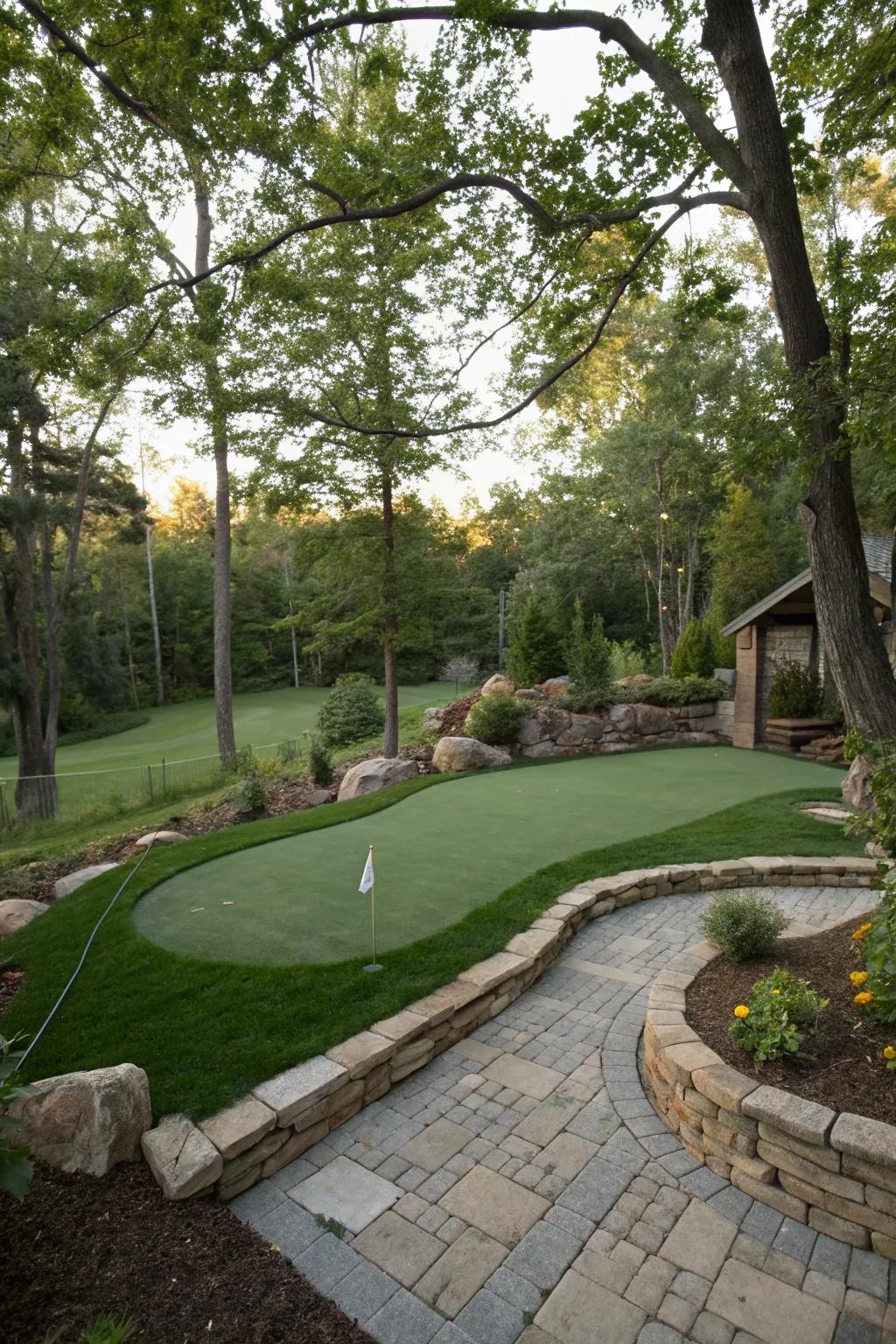 Seamlessly integrate your putting green into the natural landscape.