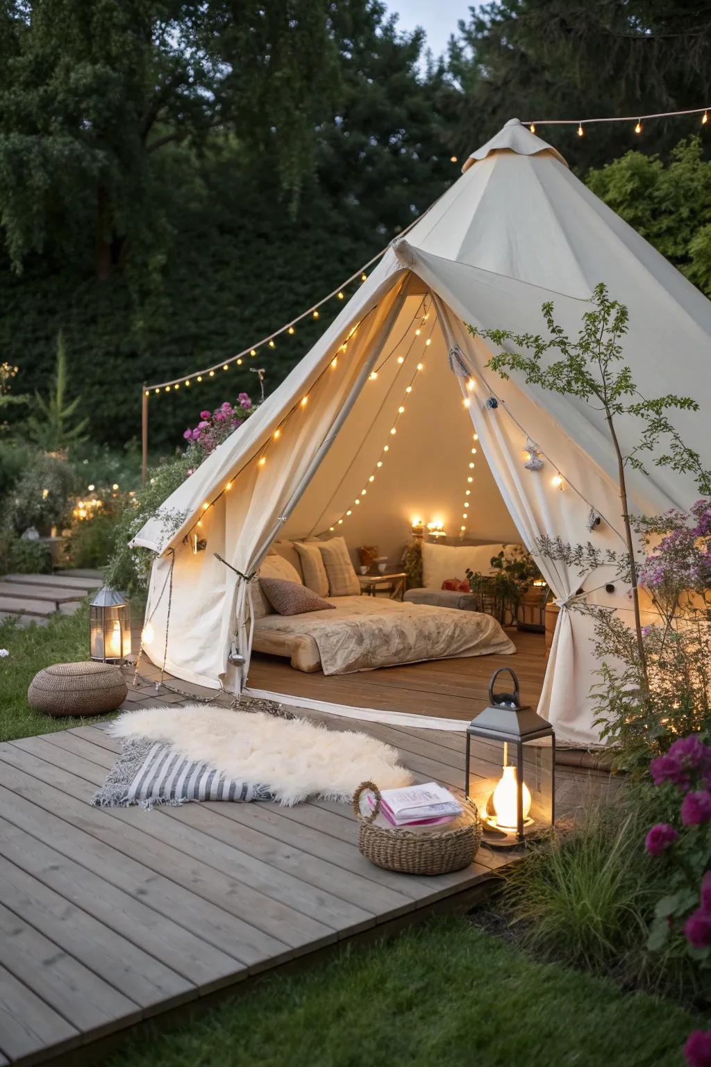 Experience the luxury of glamping in your own backyard.