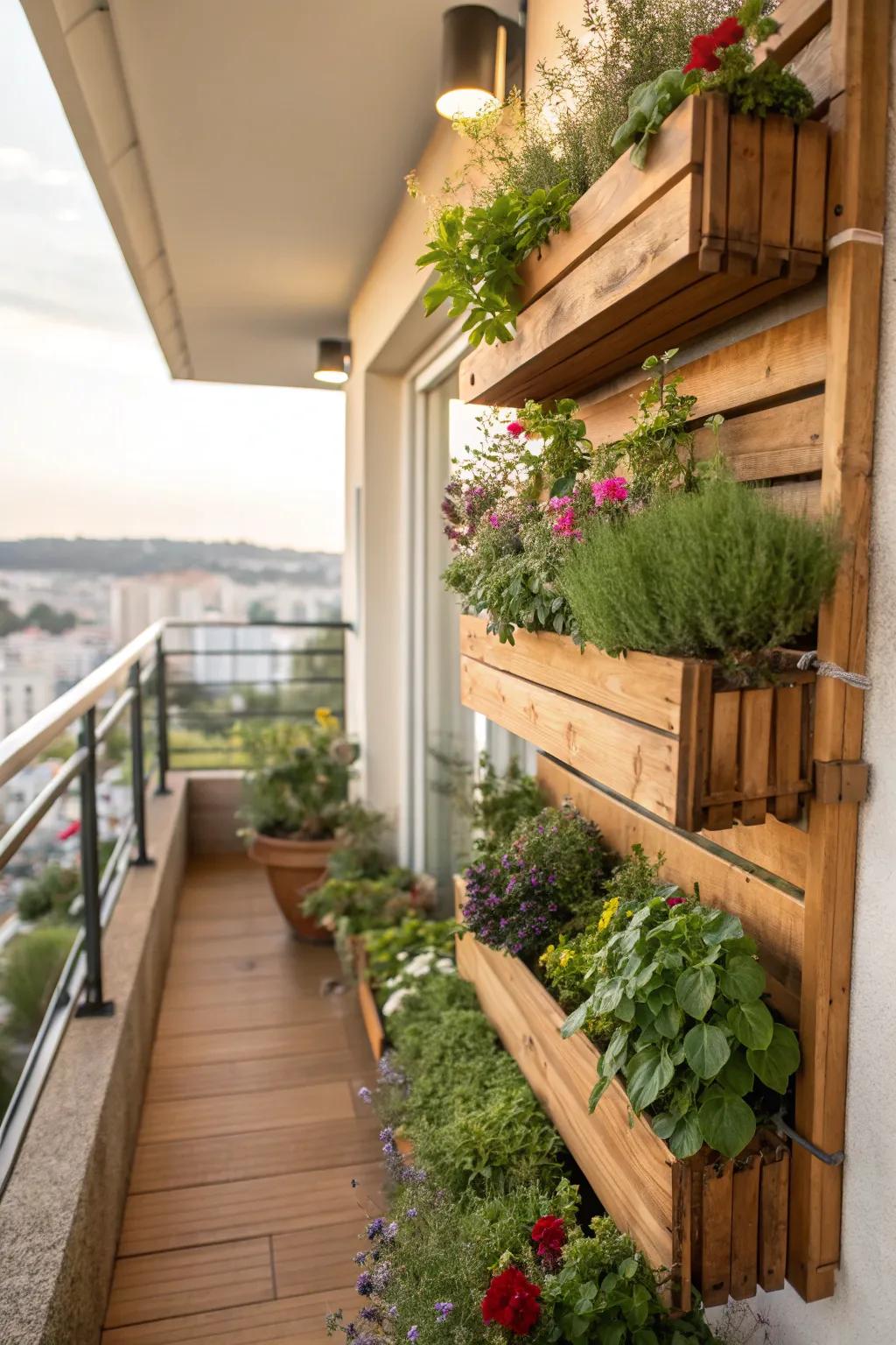 Vertical gardens bring lushness to even the smallest balconies.
