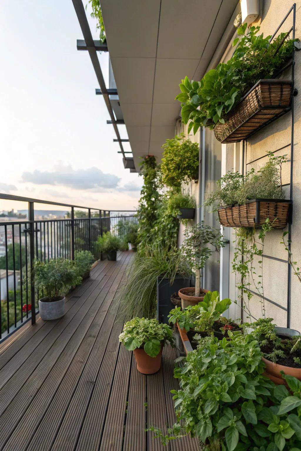 Natural elements breathe life into your balcony.