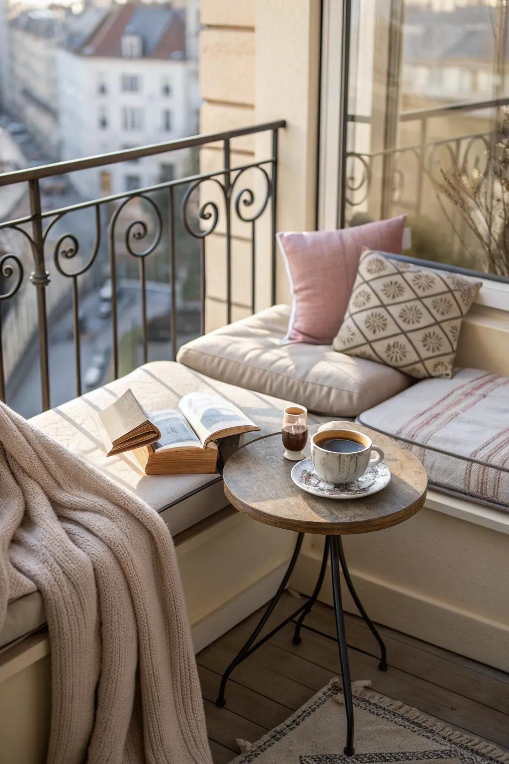 Comfortable seating creates a perfect relaxation nook.