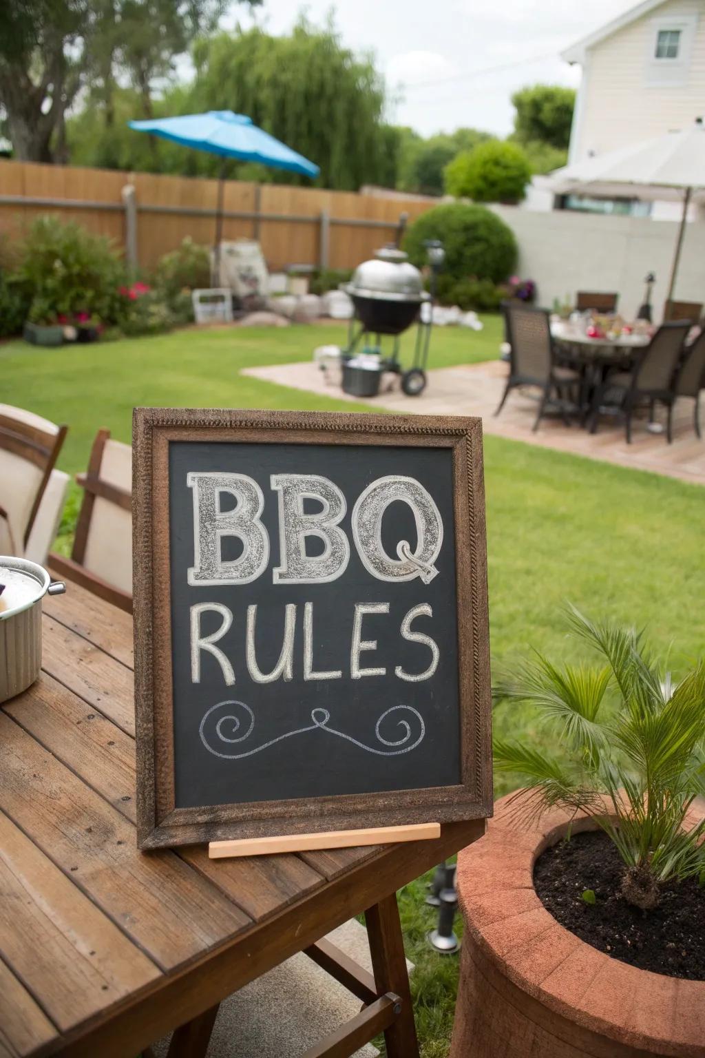 Keep your grill guests entertained with a fun set of BBQ rules.