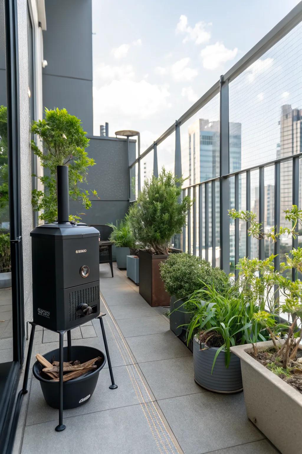 Compact portable smoker ideal for urban living.