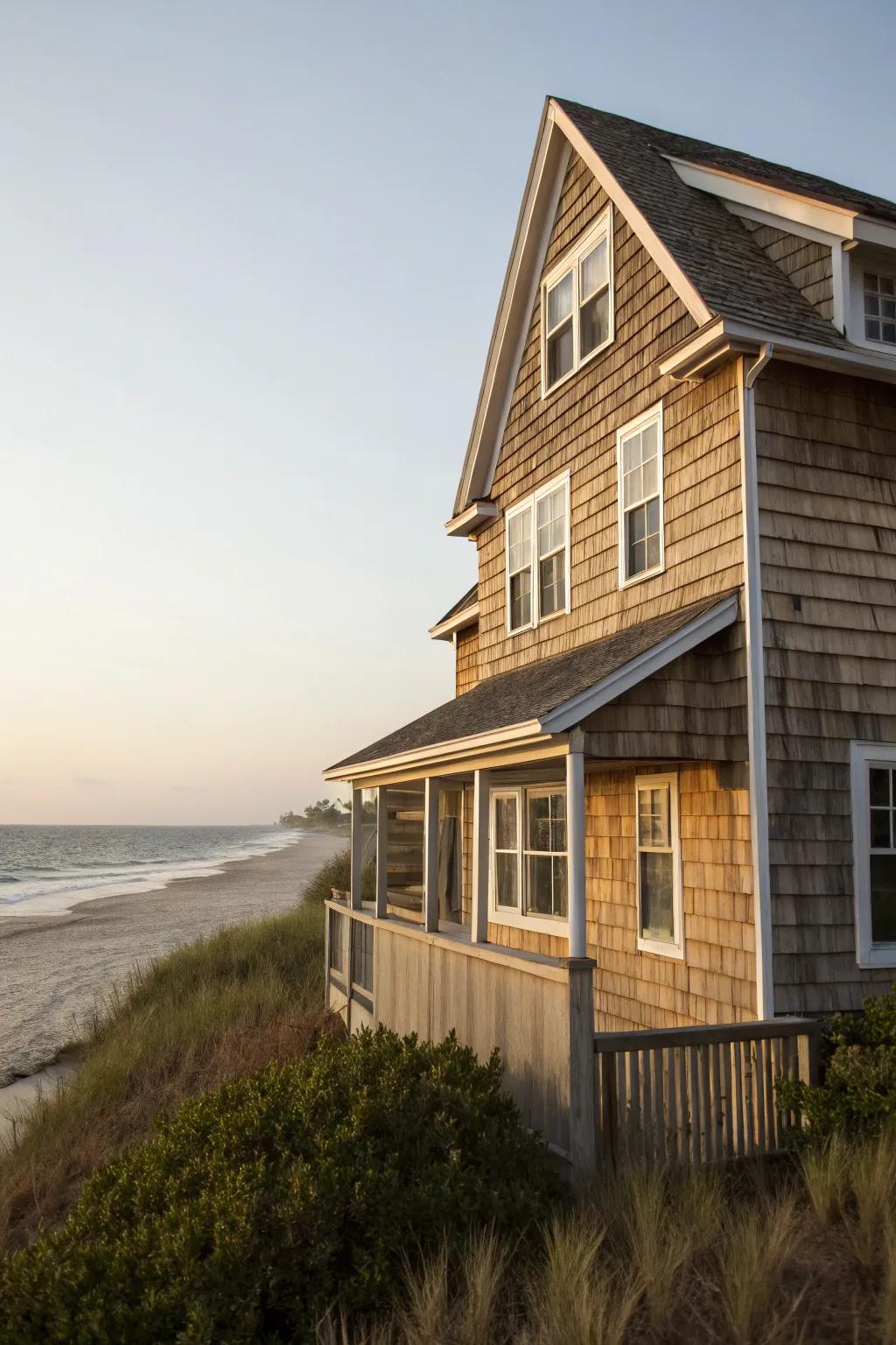 A delightful blend of materials for a personalized beach house style.