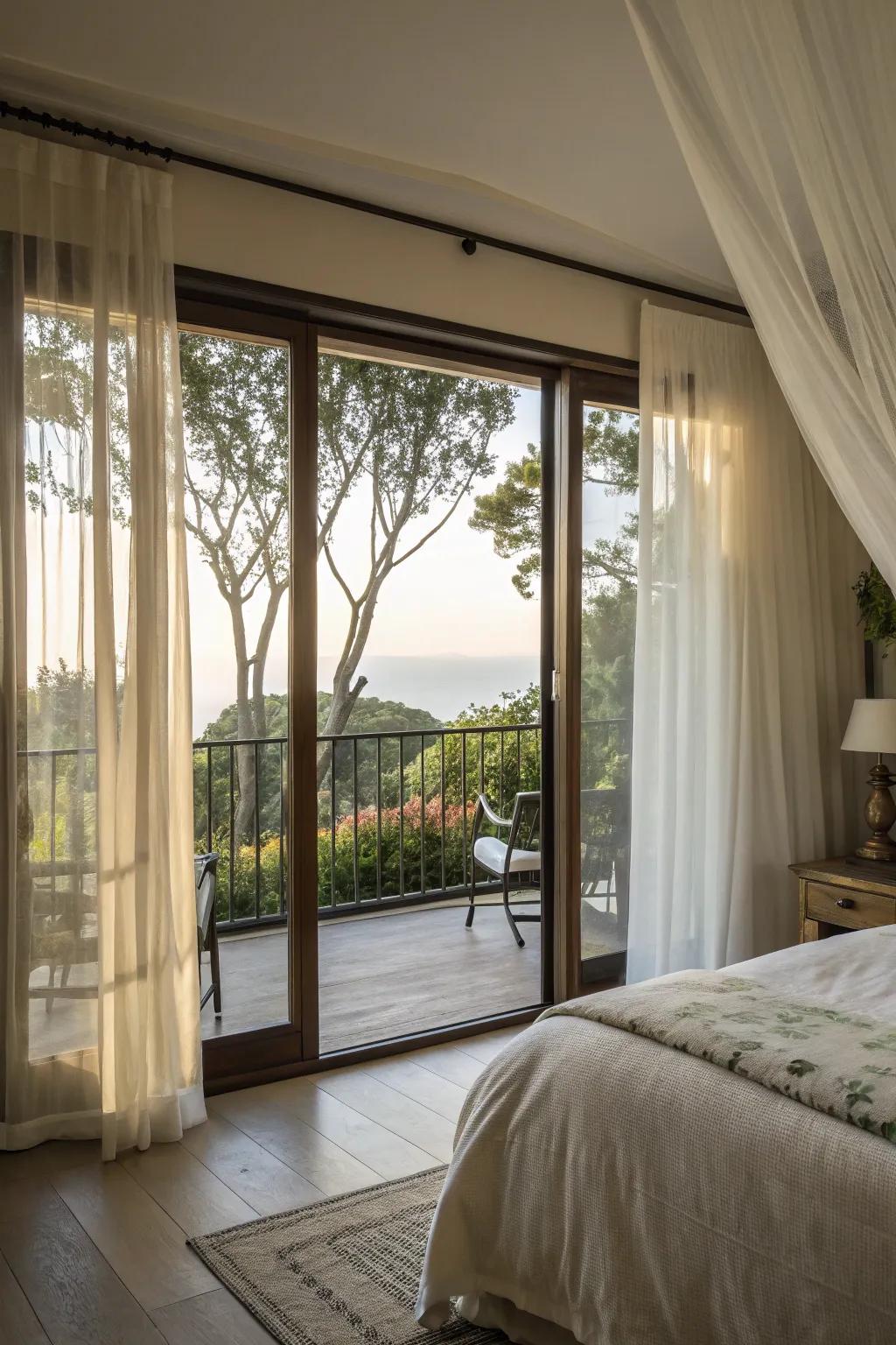 A seamless indoor-outdoor connection with expansive glass doors.