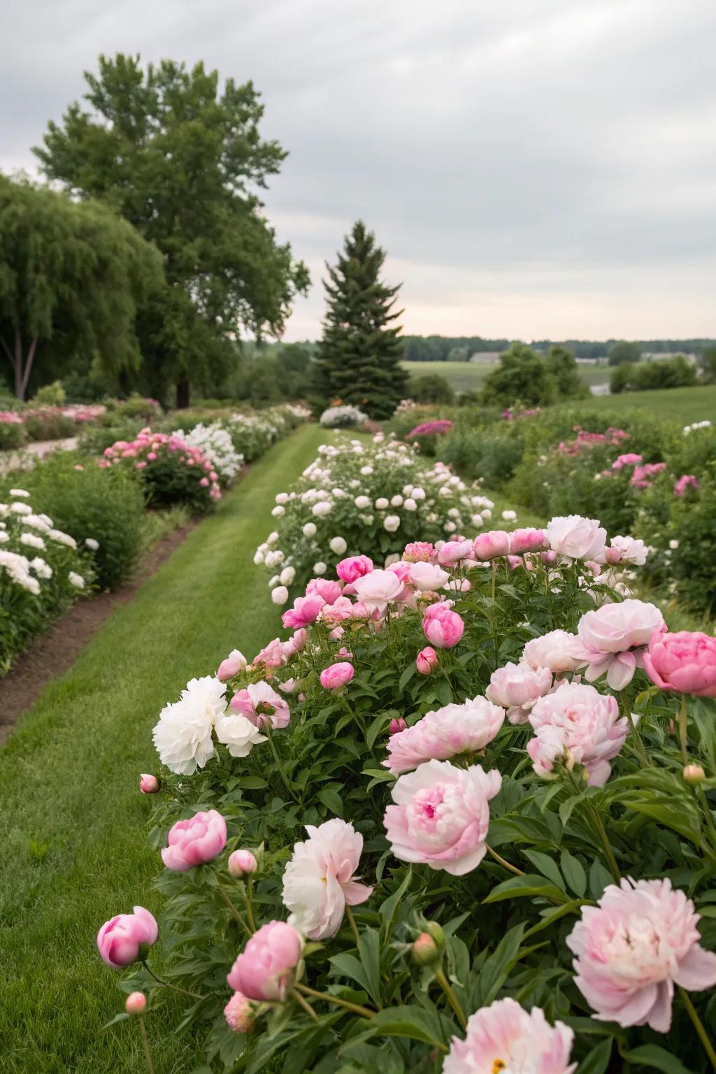 Elegant peonies adding timeless beauty to an Iowa garden.