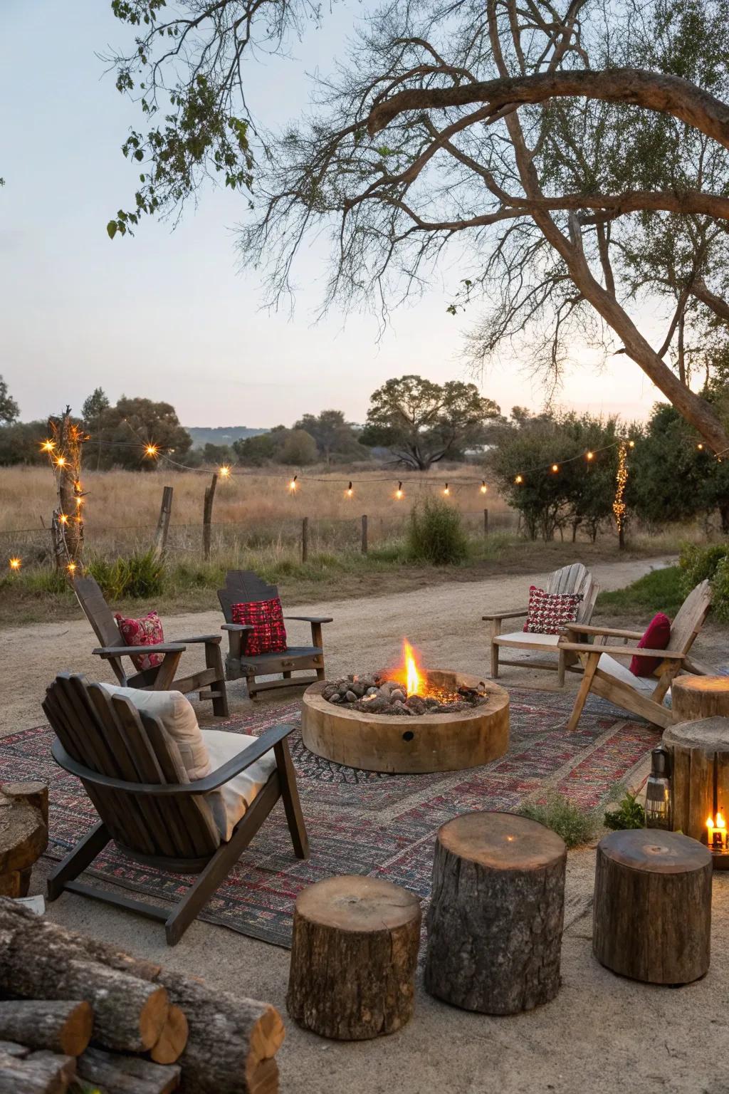 Mix and match seating for a relaxed and cozy atmosphere.