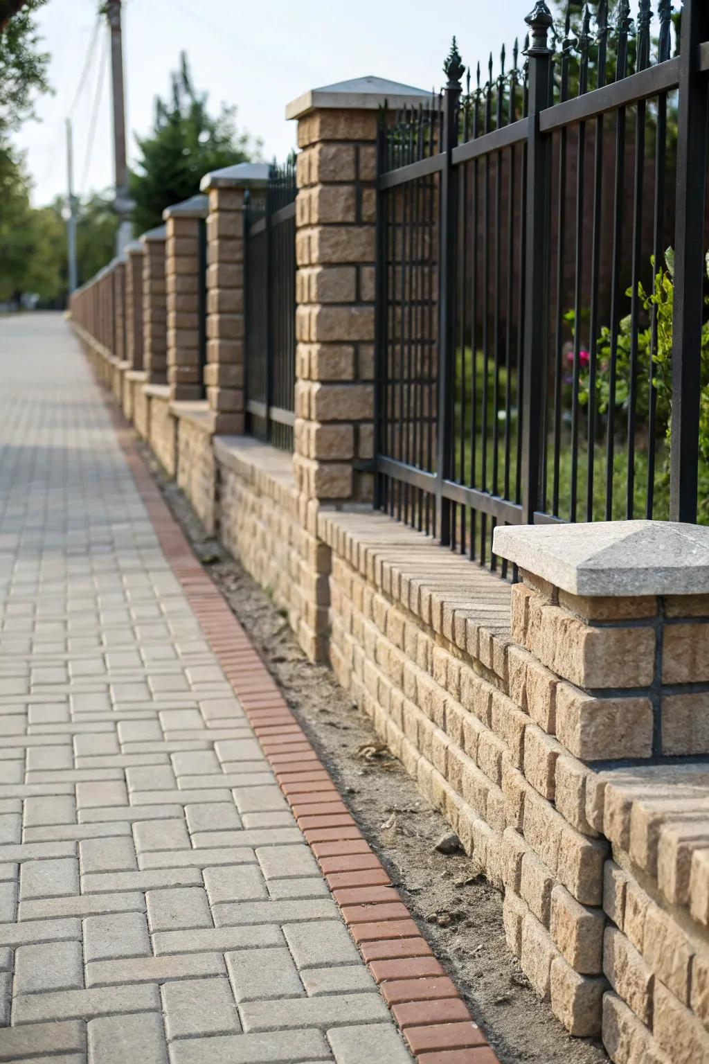 Decorative bricks add both style and stability to your fence.