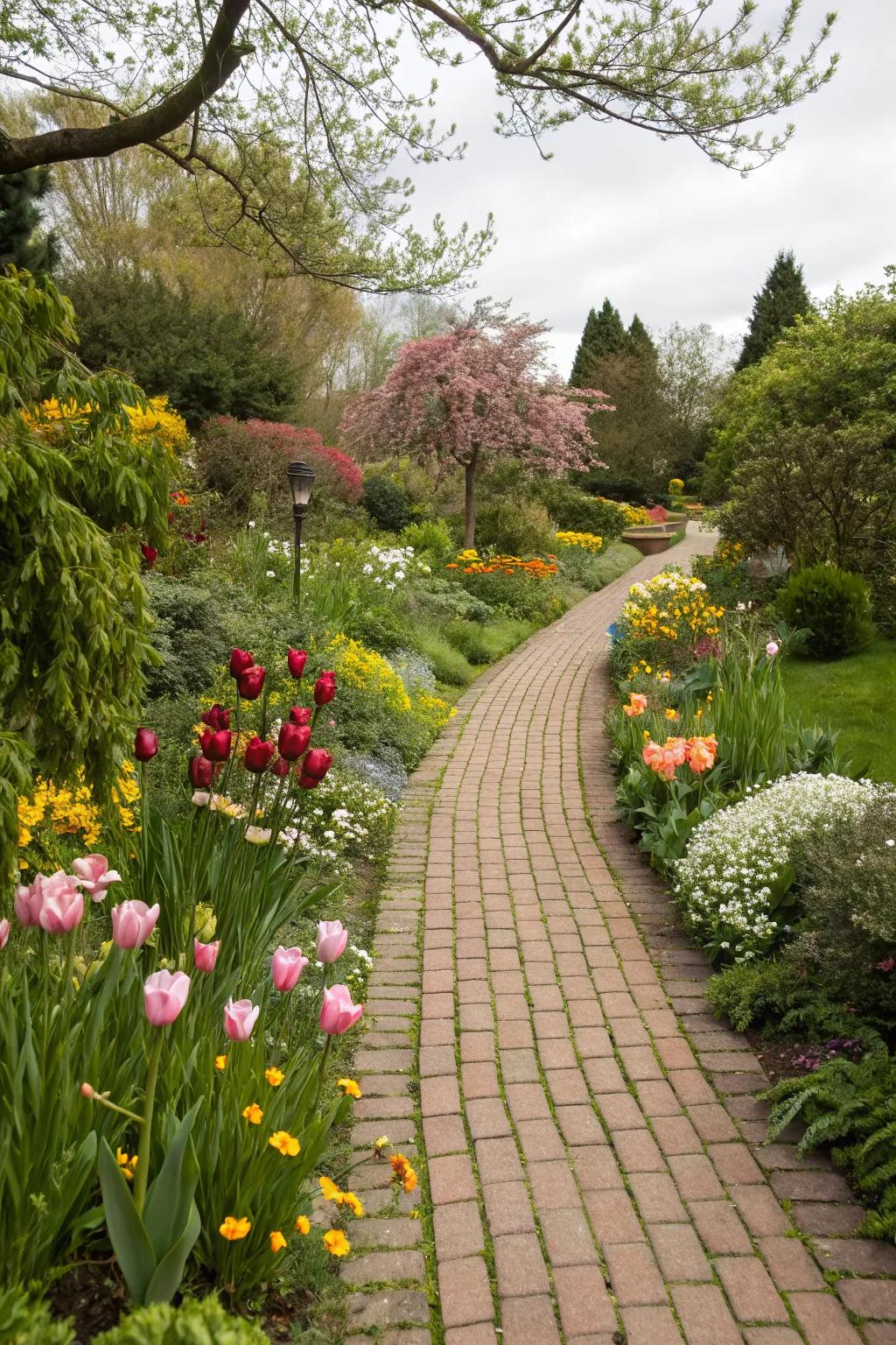 Charming brick edging for picturesque garden pathways.