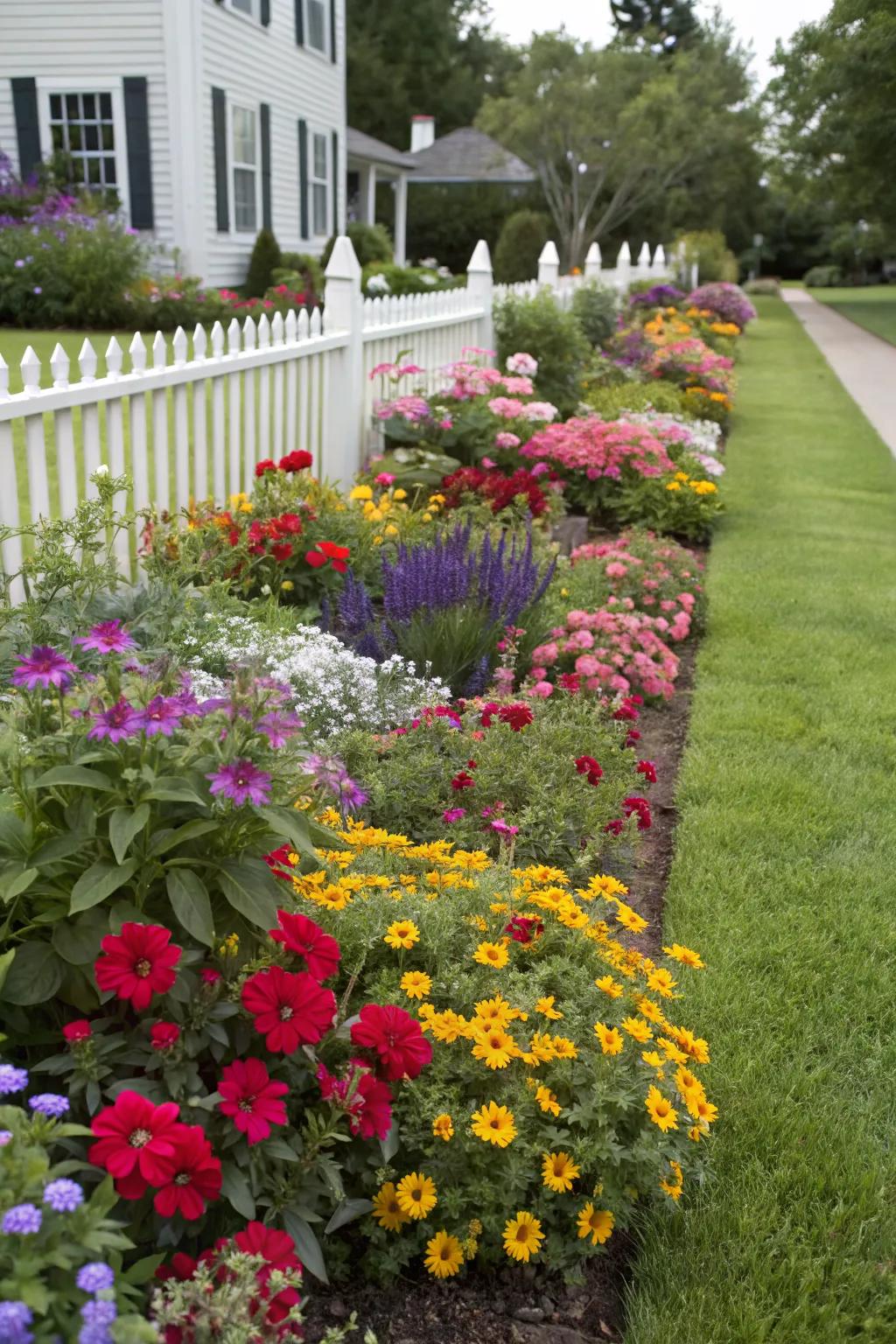 Colorful flower beds bring life to your front yard.