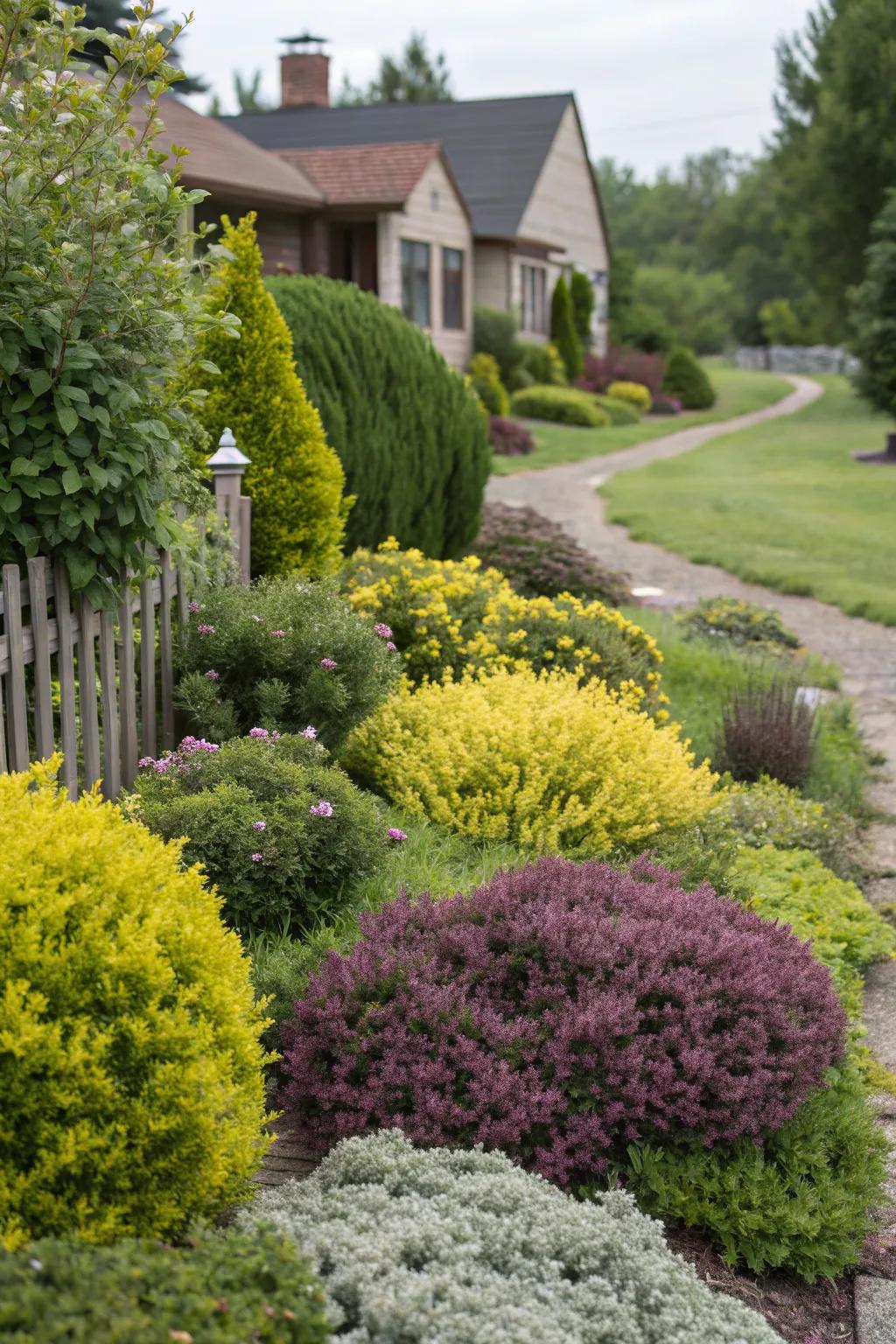 Add visual interest with a colorful bush variety.