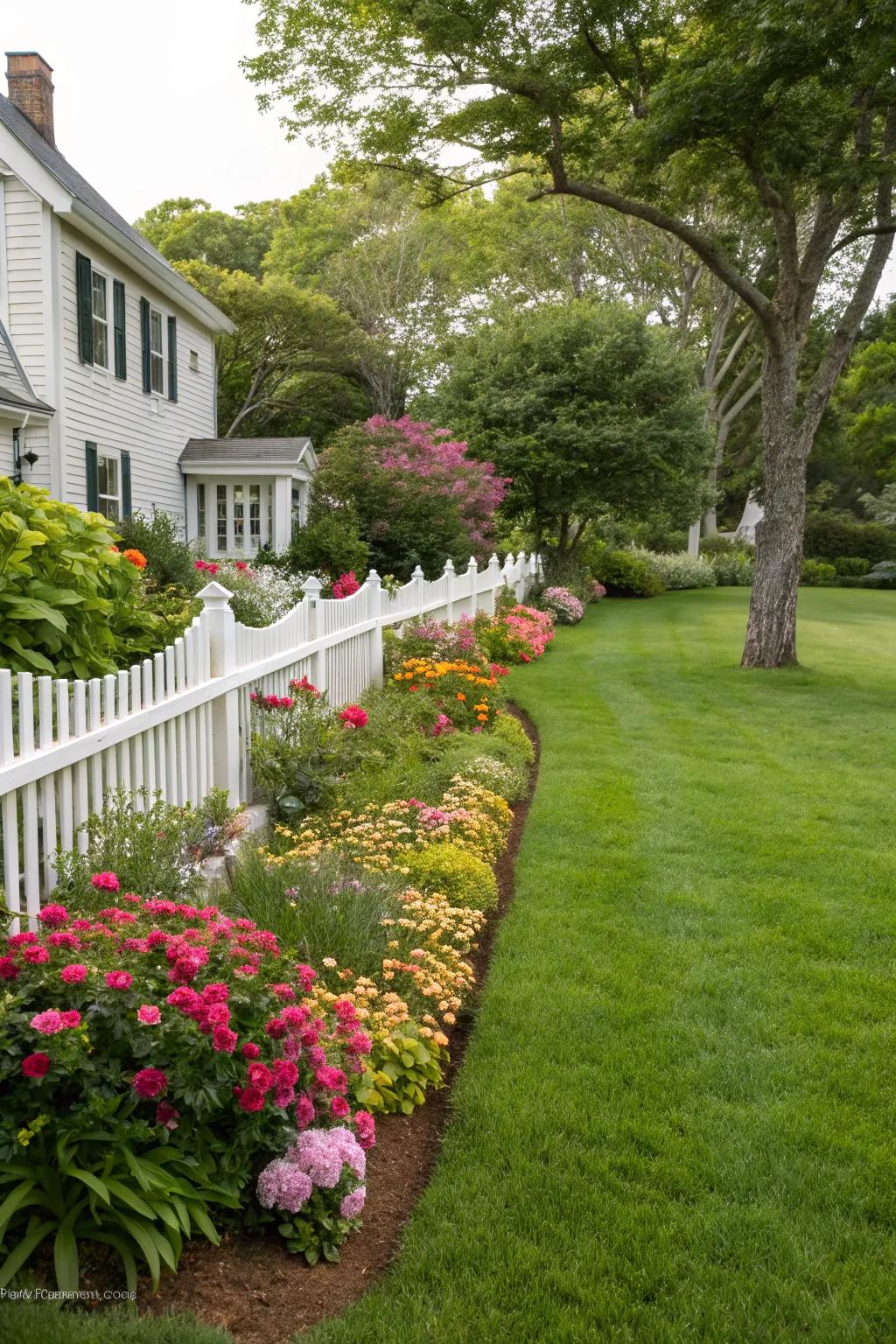 Expansive green lawns provide a serene backdrop.