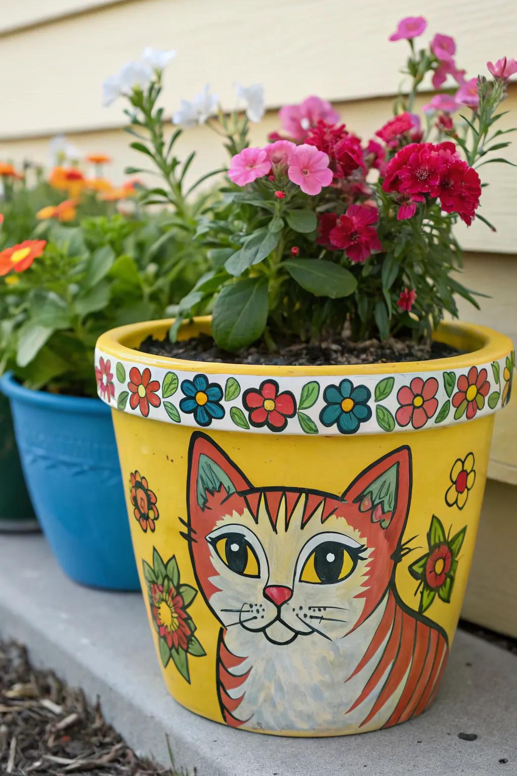 A custom planter that keeps a cat's spirit alive through art and nature.