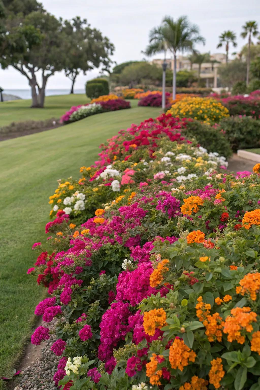 Colorful flower beds add a burst of energy to any garden.