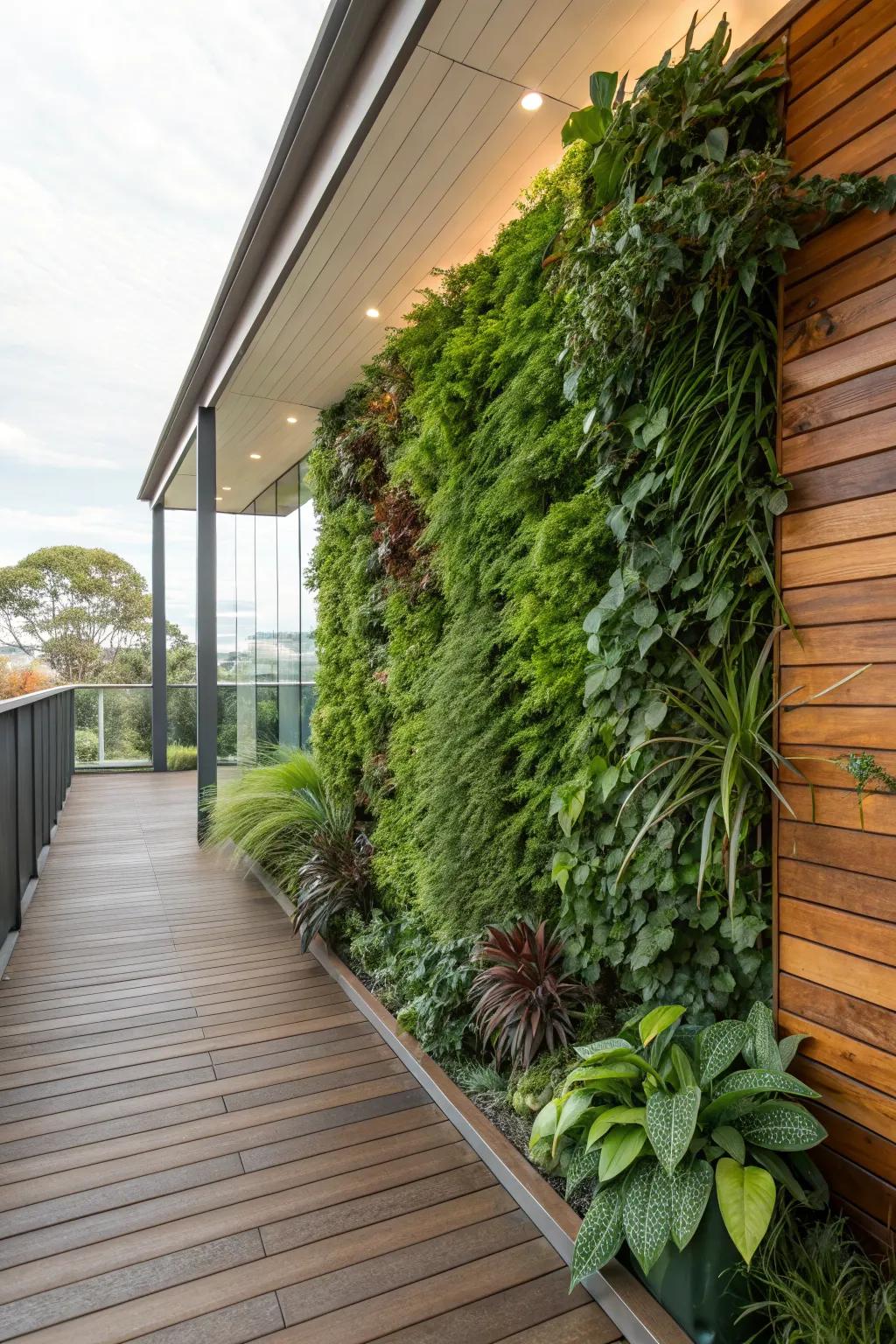 Vertical gardens offer a green solution to deck privacy.