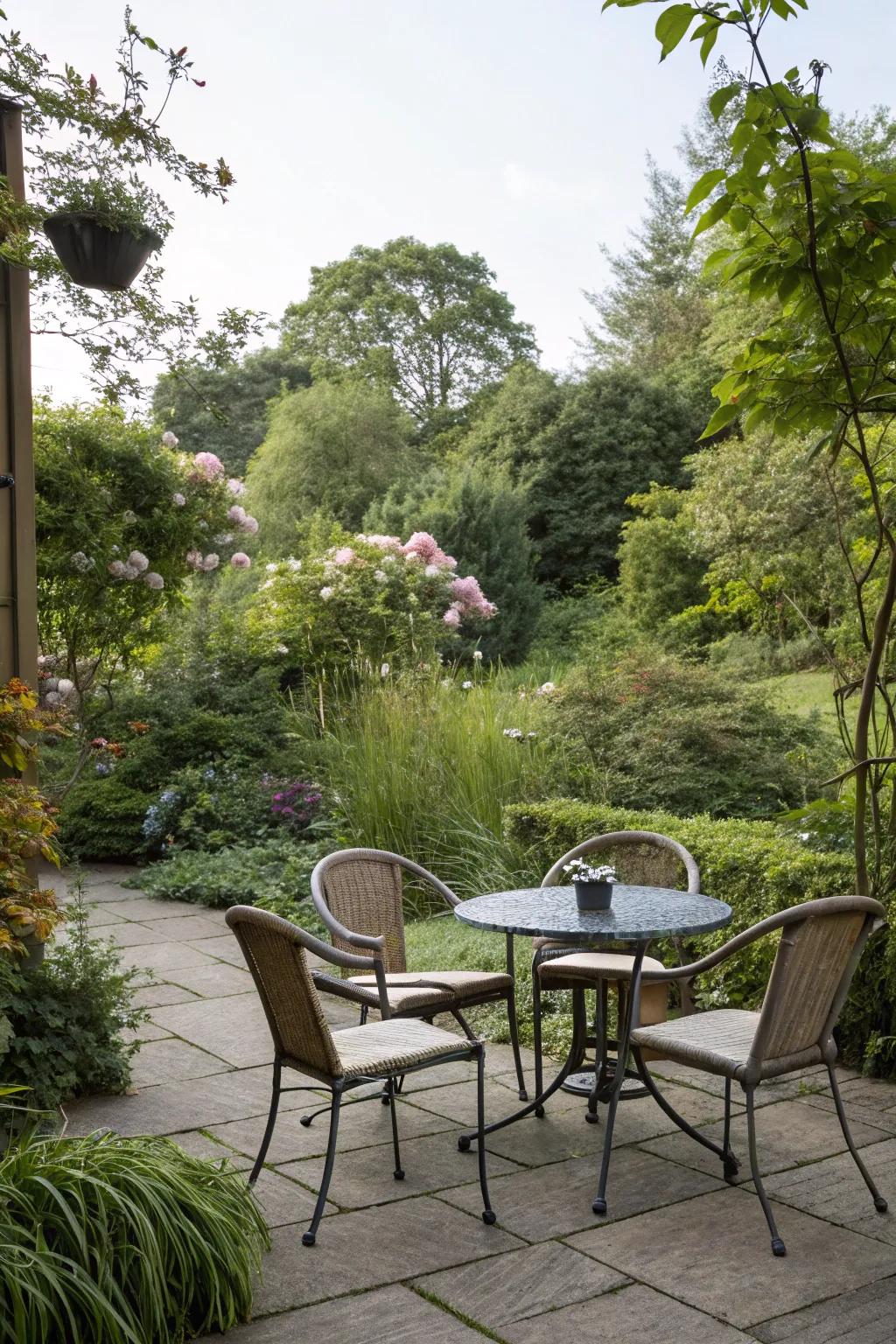 Simple outdoor furniture adds comfort without the hassle.