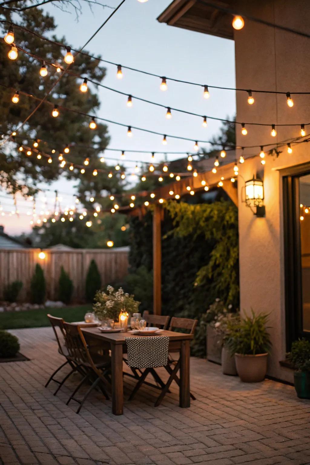 String lights turn any evening into a festive occasion.
