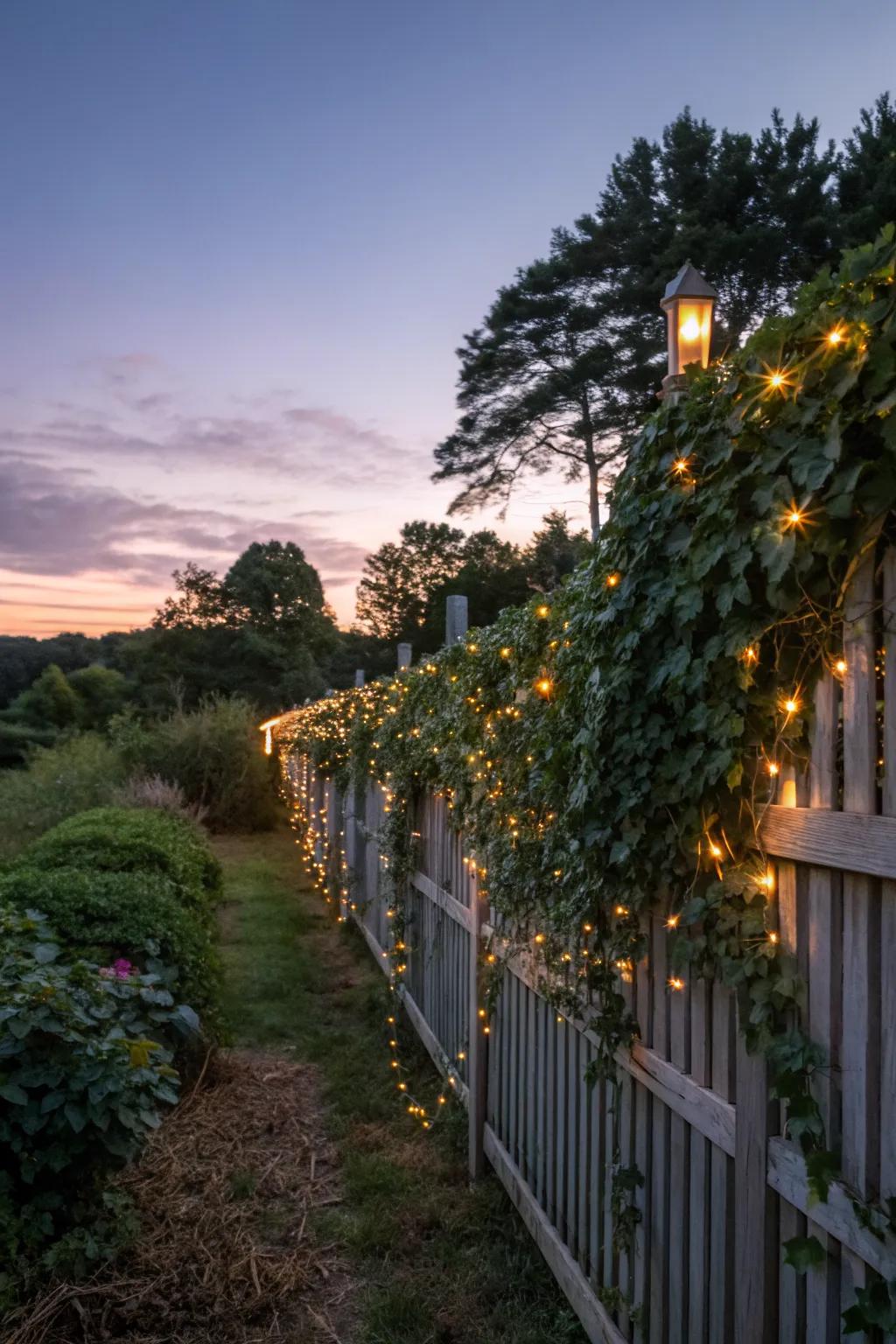 Create a magical glow with garland and lights.
