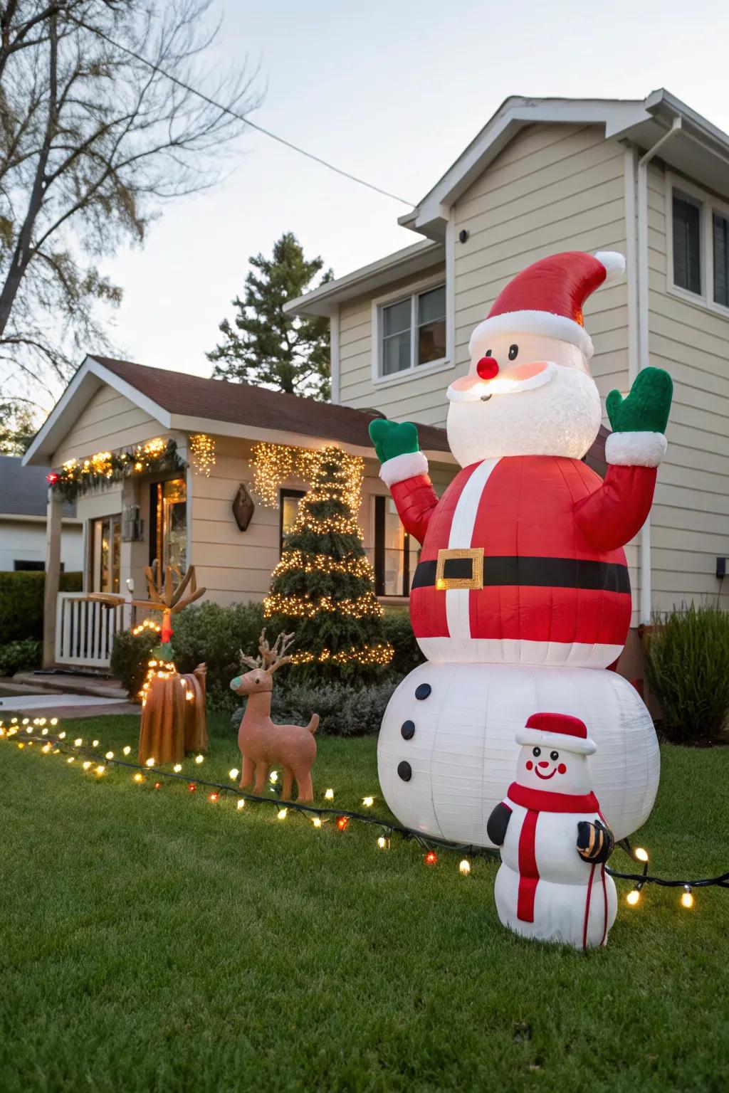Add a touch of whimsy with inflatable decorations.