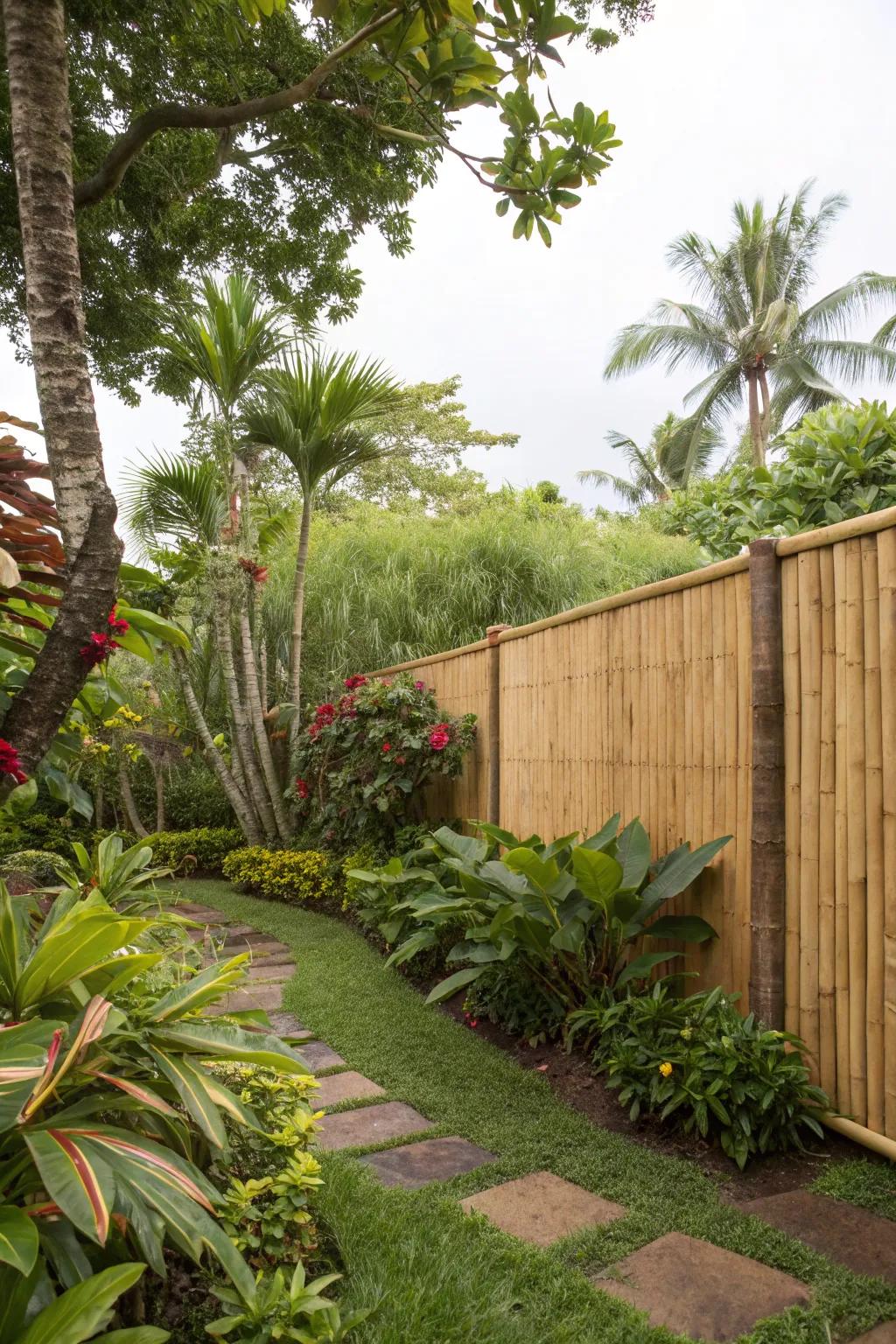 Bamboo fences offer sustainability with an exotic edge.