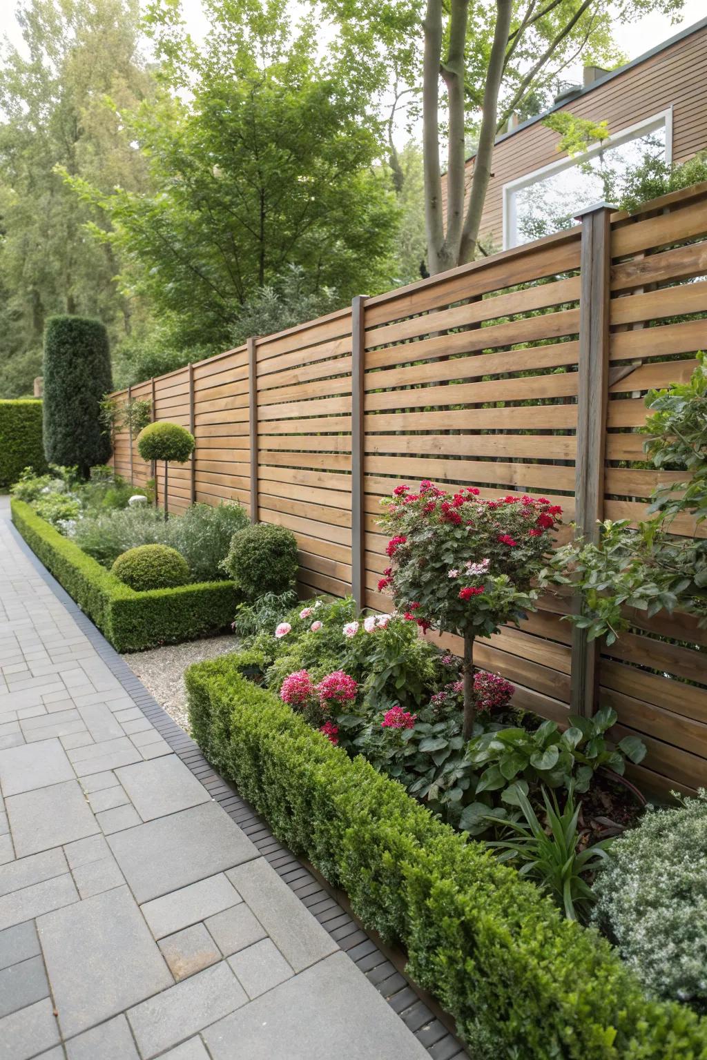 Modern horizontal slats offer a sleek, contemporary look.