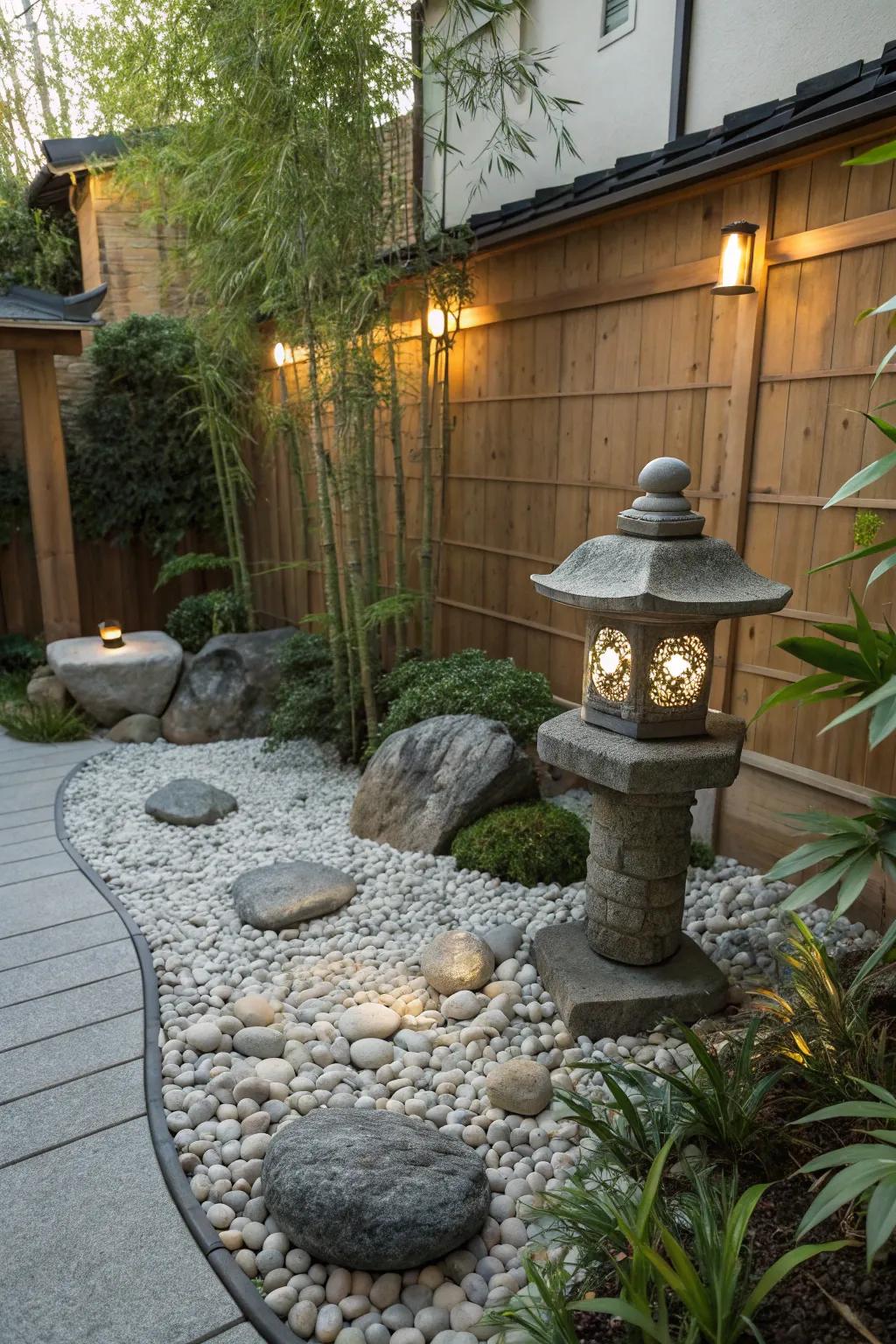 Embrace serenity with a Zen-inspired rock garden.