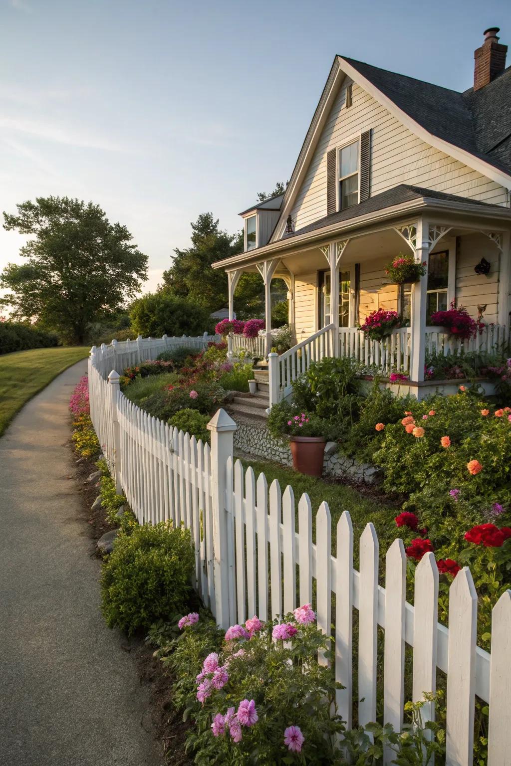 A picket fence offers a timeless appeal for your home.