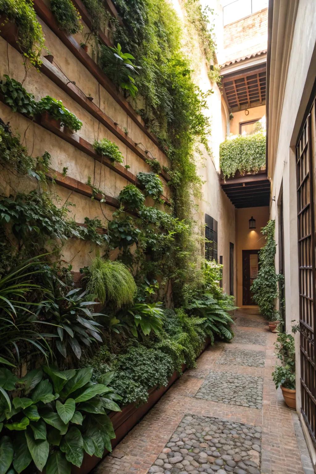 Transform a bare wall into a lush green escape with vertical planting.