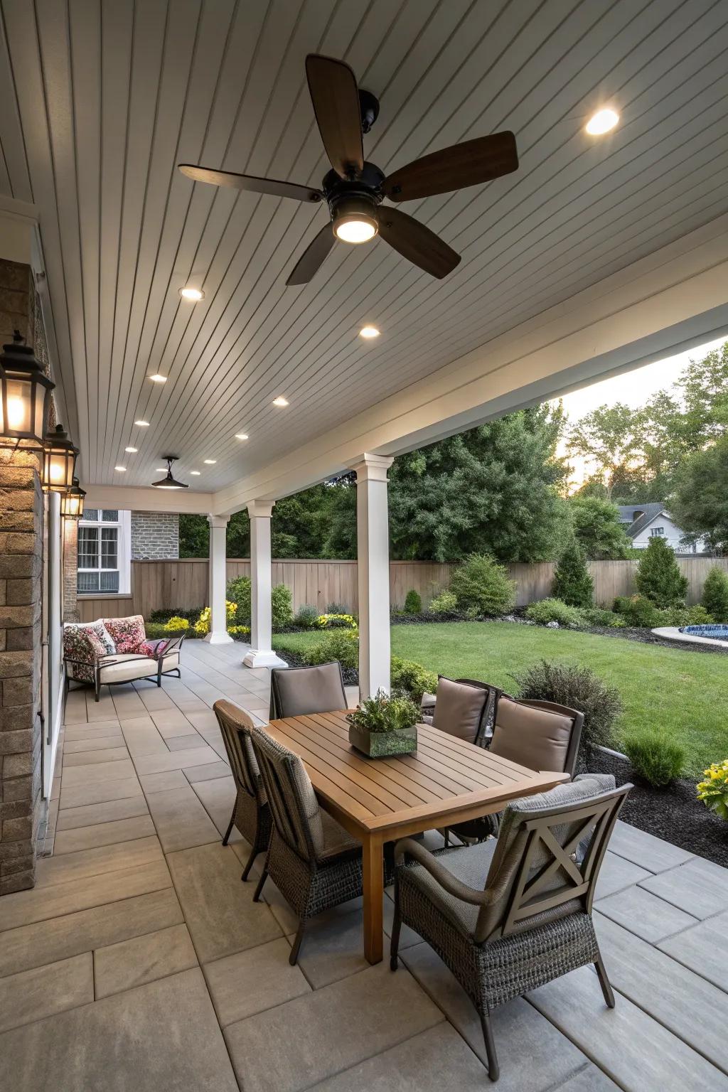 Ceiling fixtures blend style and function seamlessly.
