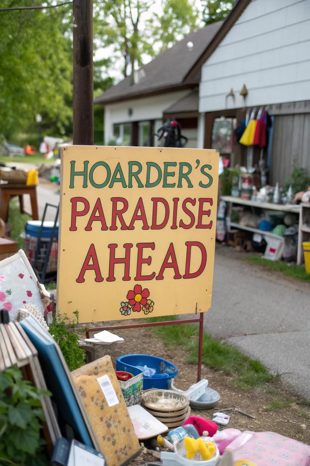 A cheeky invitation for treasure hunters who love a good rummage.