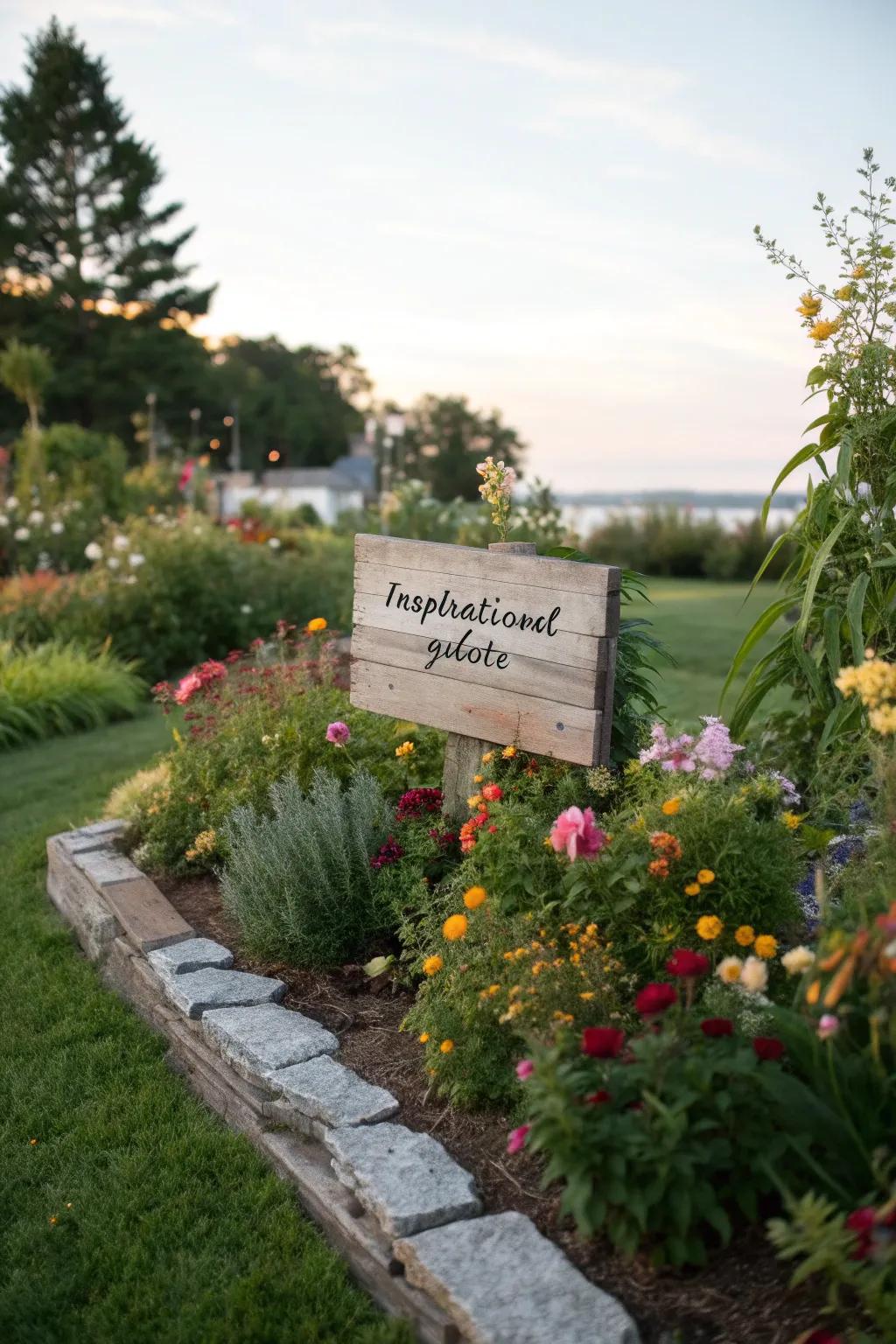 Inspire yourself and visitors with a motivational garden sign.