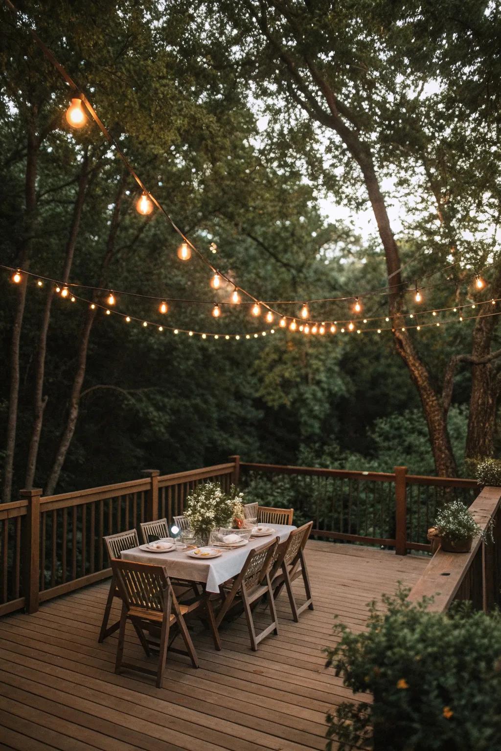 Dine alfresco on a deck designed for memorable meals.
