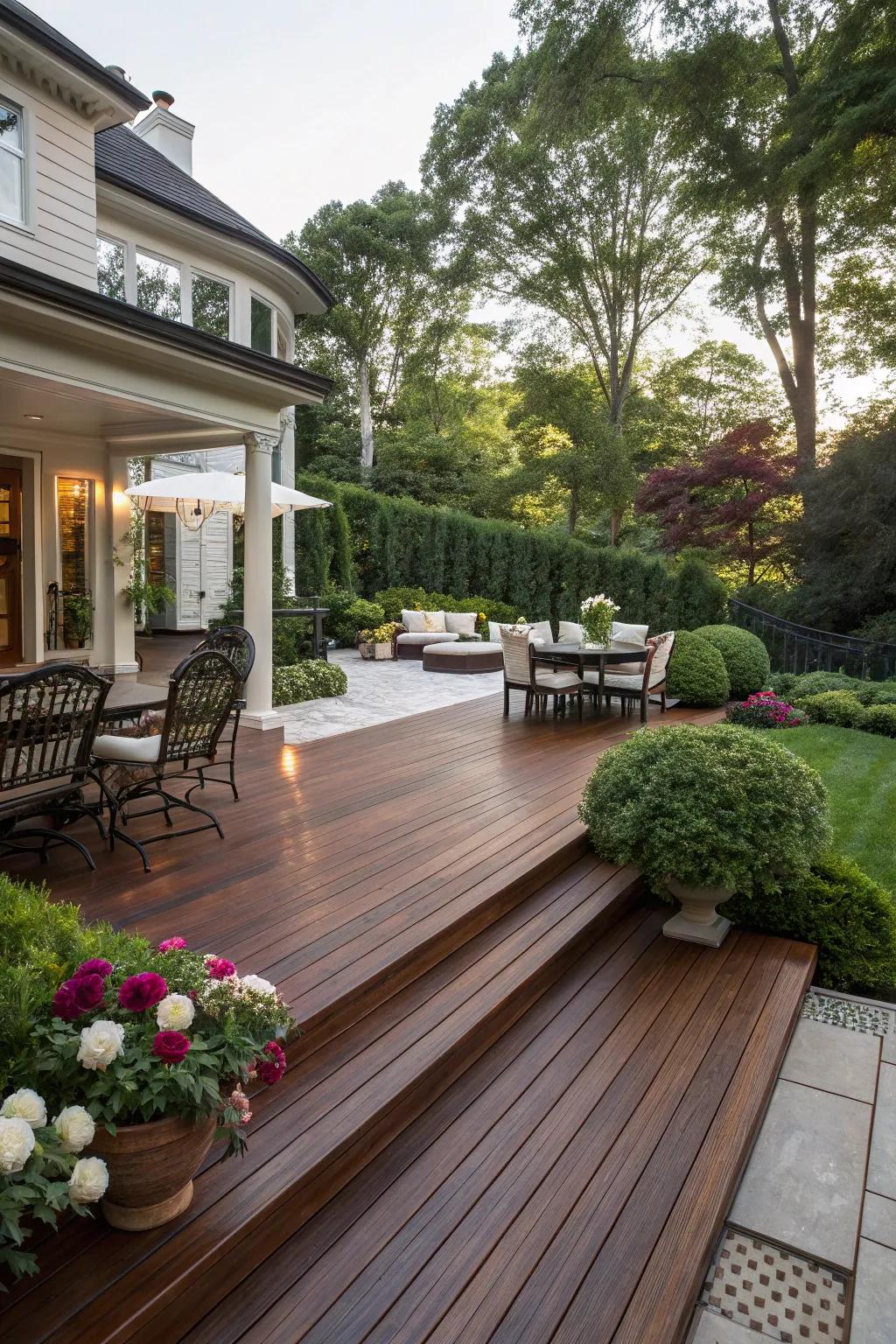 Hardwood decks bring timeless elegance to your space.