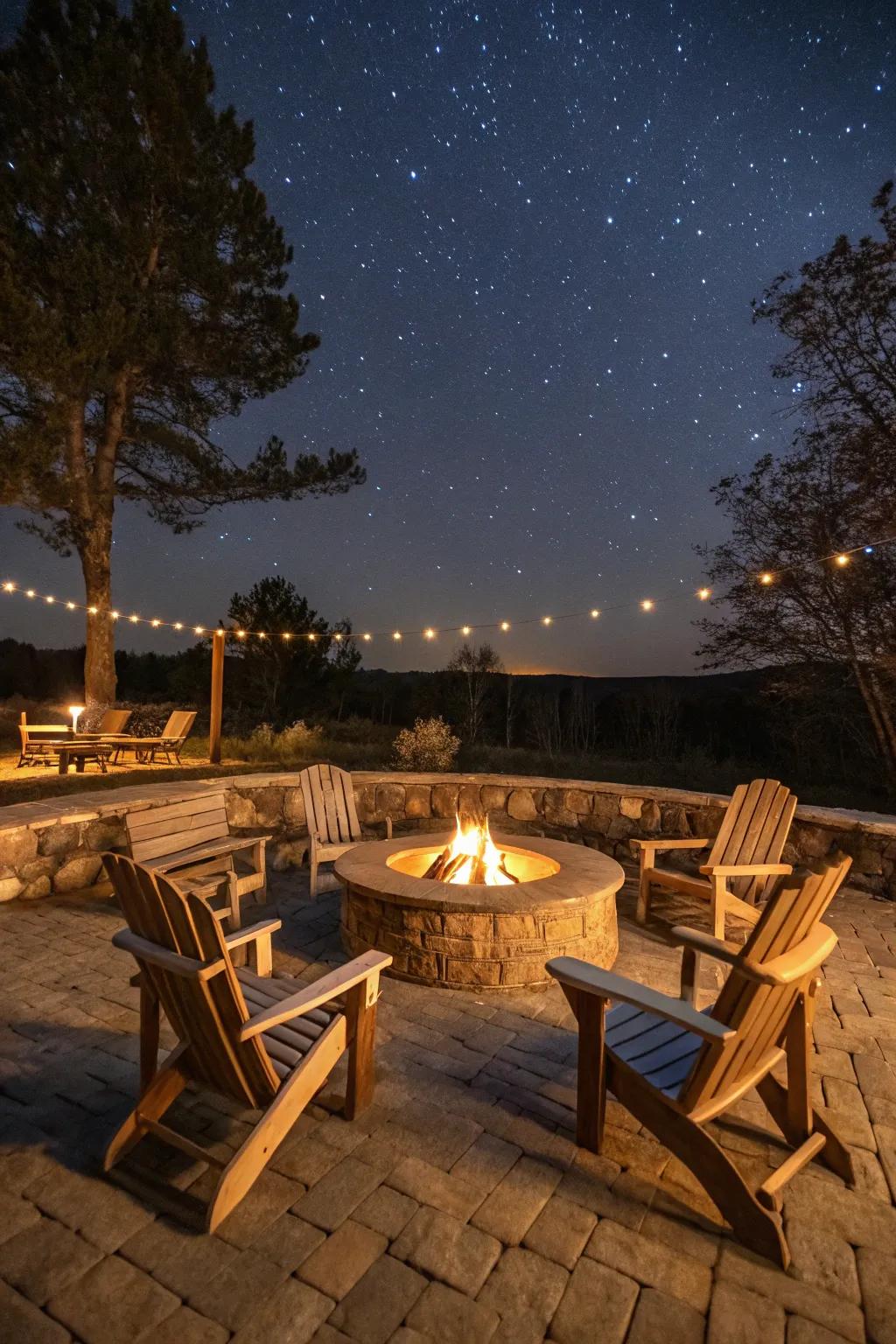 Create a cozy retreat with seating around a fire pit.