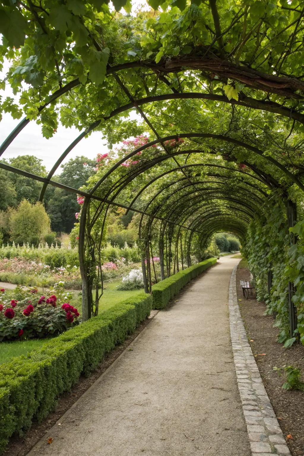 Add a touch of whimsy with an arched trellis design.