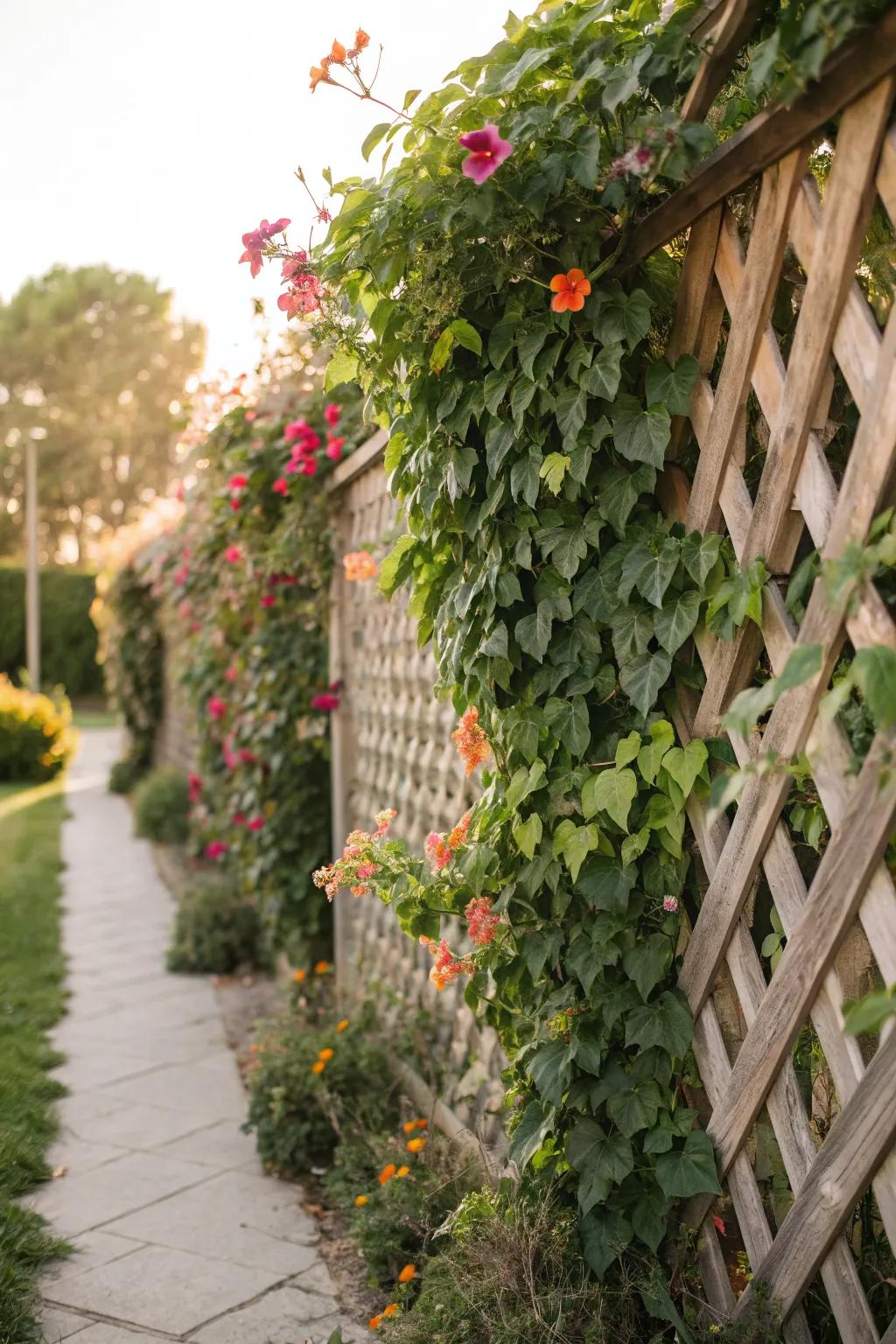 Transform your lattice fence into a vibrant living wall.