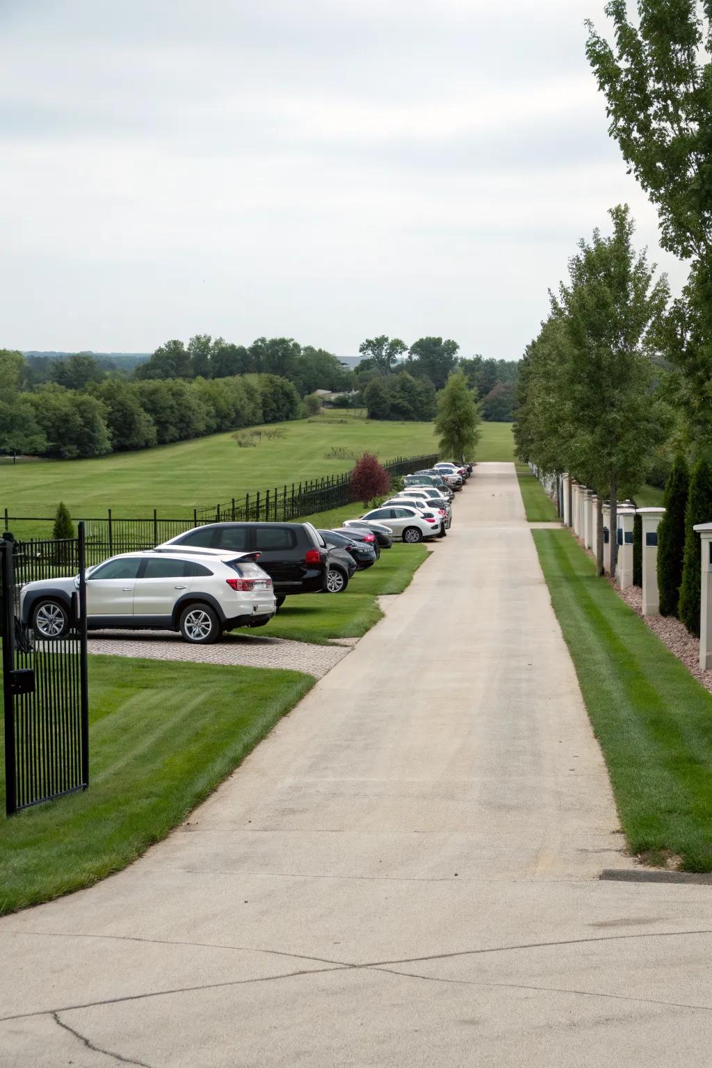 A widened driveway can accommodate more vehicles with ease.