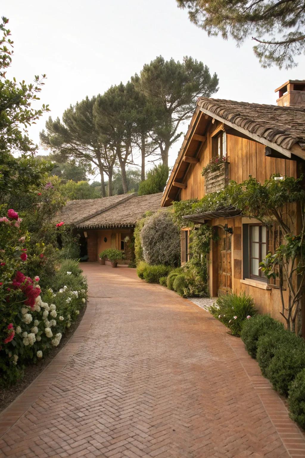 Terracotta driveways add warmth and character.