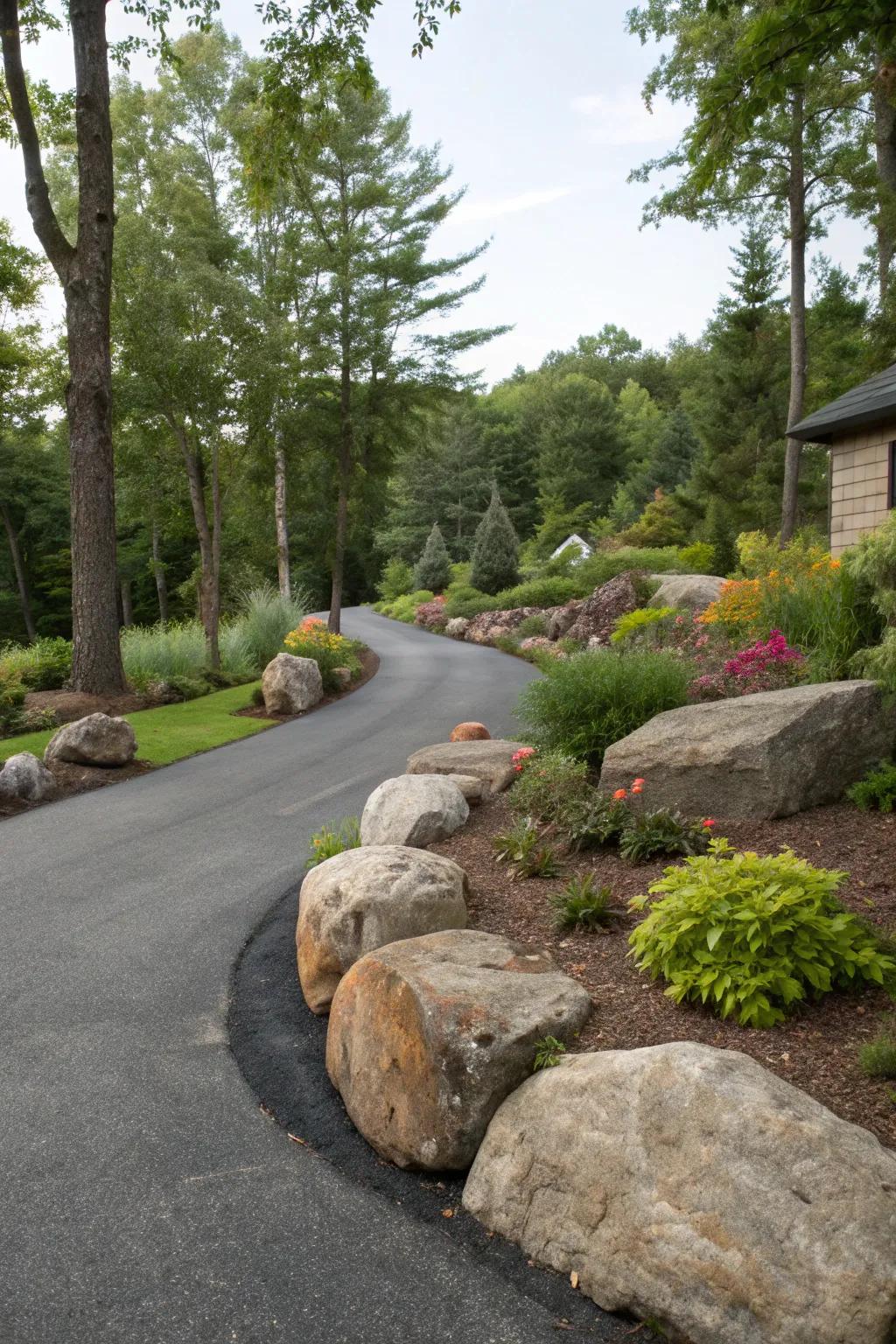 Create rustic charm with natural stone edging.