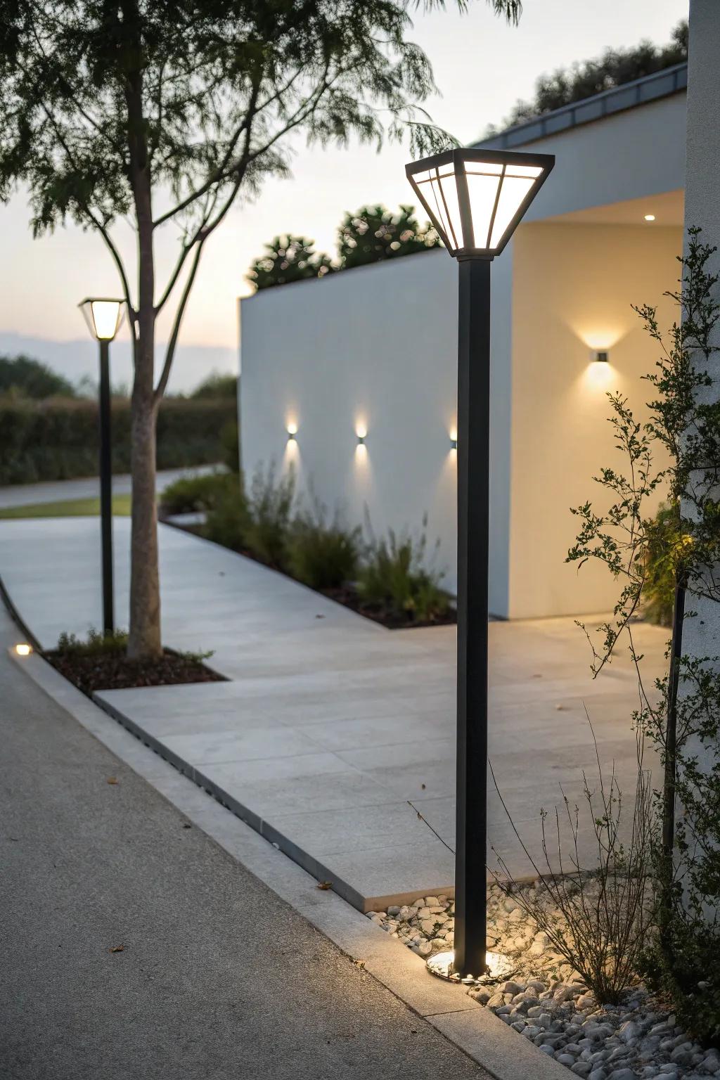 Sleek and sophisticated, modern minimalist posts enhance any contemporary home.