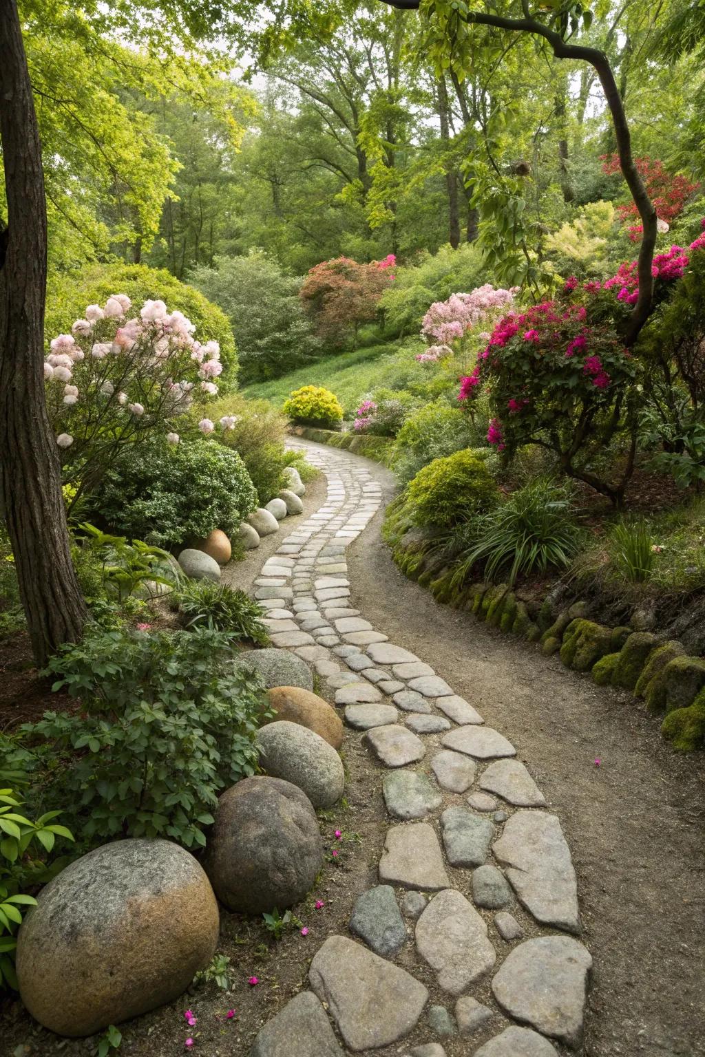 Stroll through your garden on an egg rock-lined path.