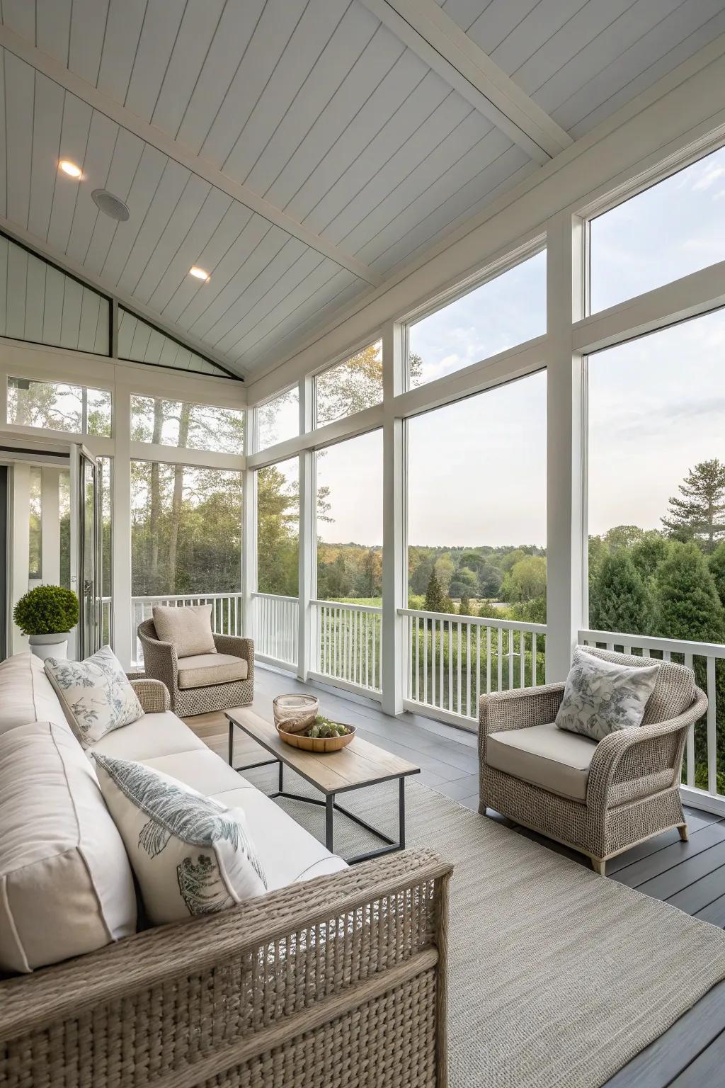 A sleek and simple modern porch.