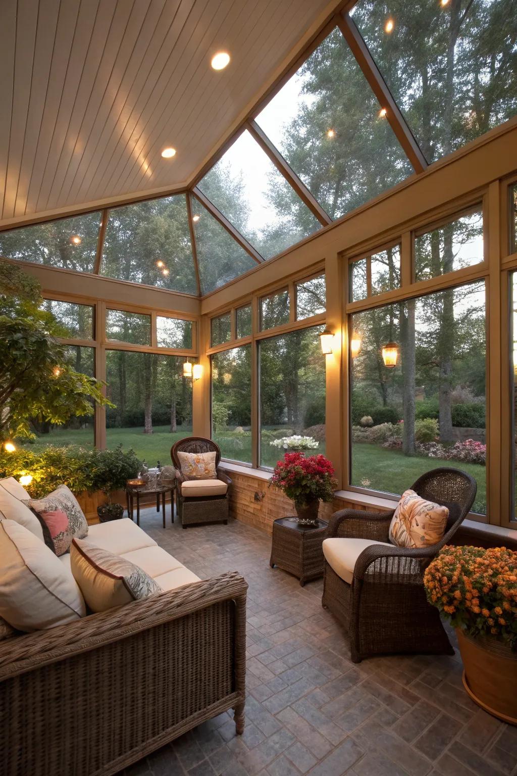 Create a year-round oasis with a four-season enclosed patio.