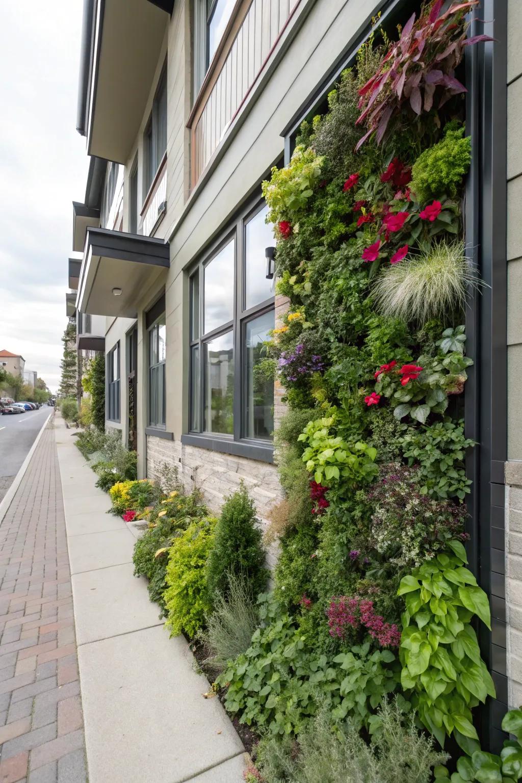 Vertical gardens maximize green space in small yards.