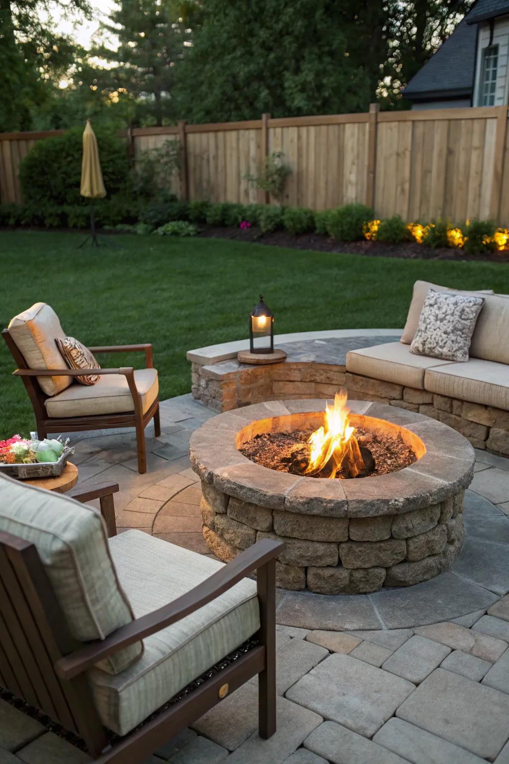 A fire pit can transform your patio into a cozy gathering spot.