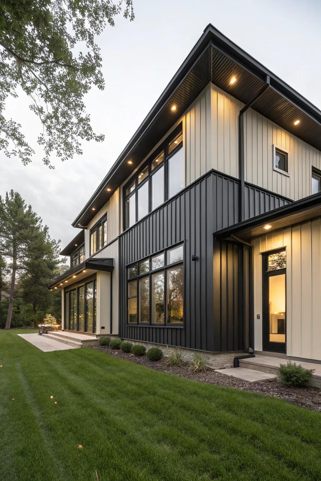Contemporary elegance with dark metal finishes.