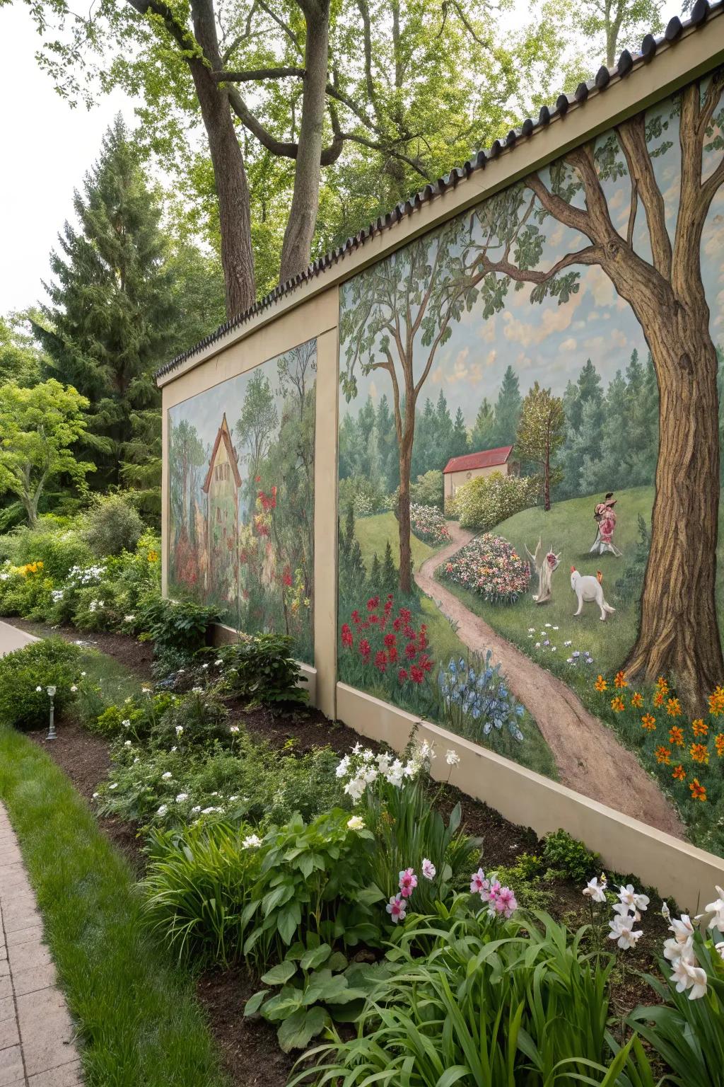 A mural transforms your garden into a personalized art gallery.