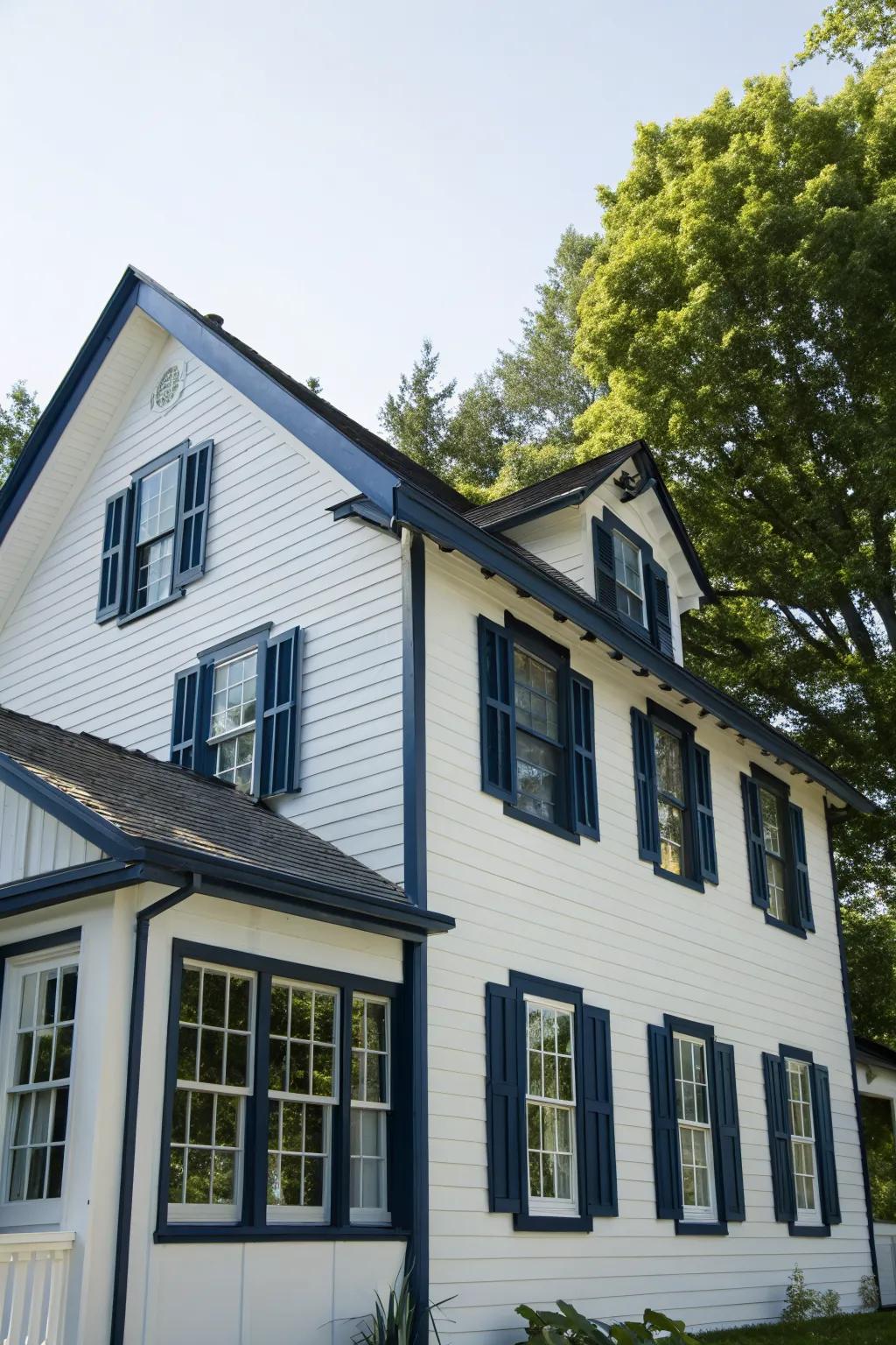 Contrasting colors bring drama and style to this home's exterior.