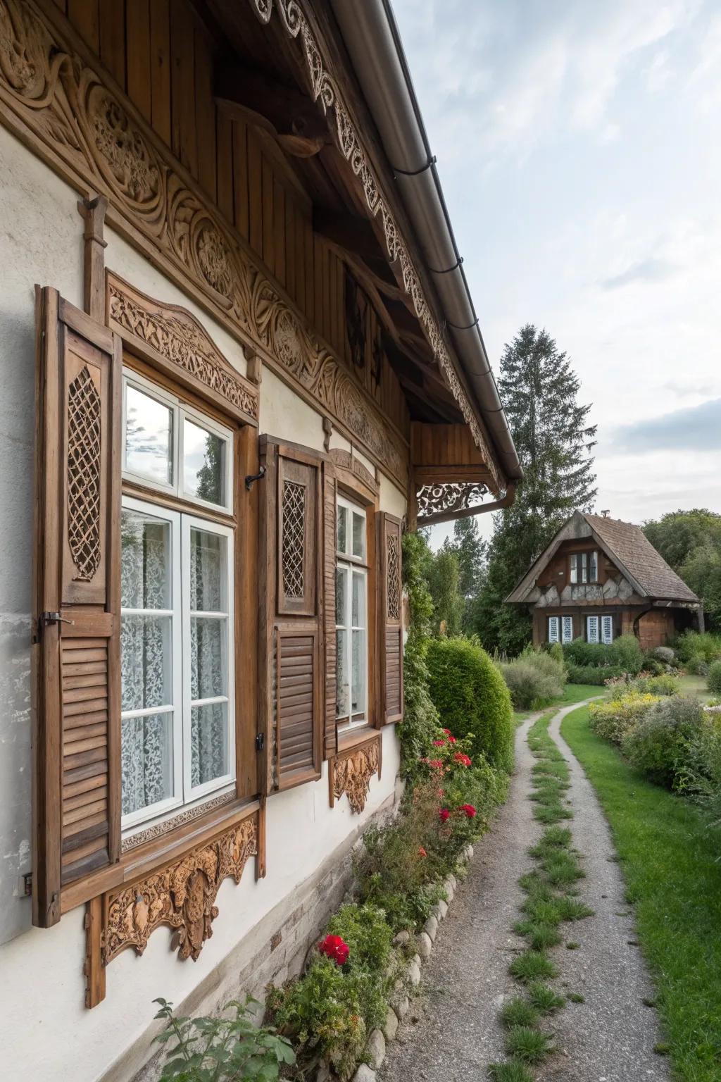 Cottage-style windows bring a quaint and charming look to this house.
