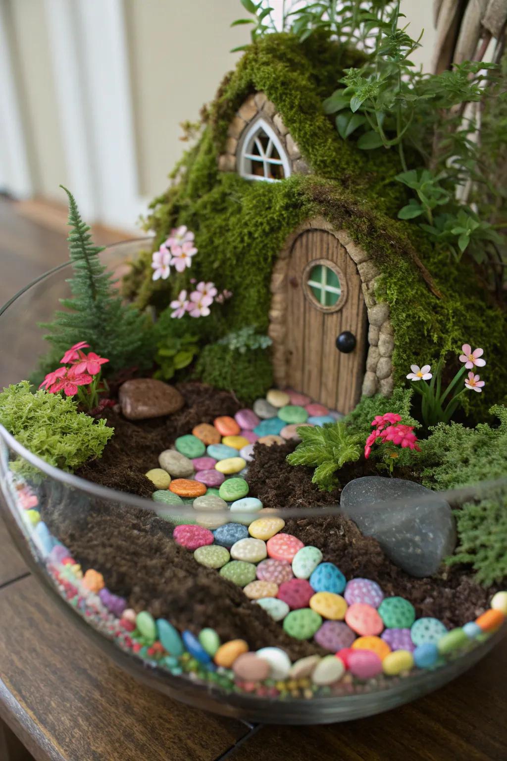 A magical stone pathway that enchants visitors of all ages.